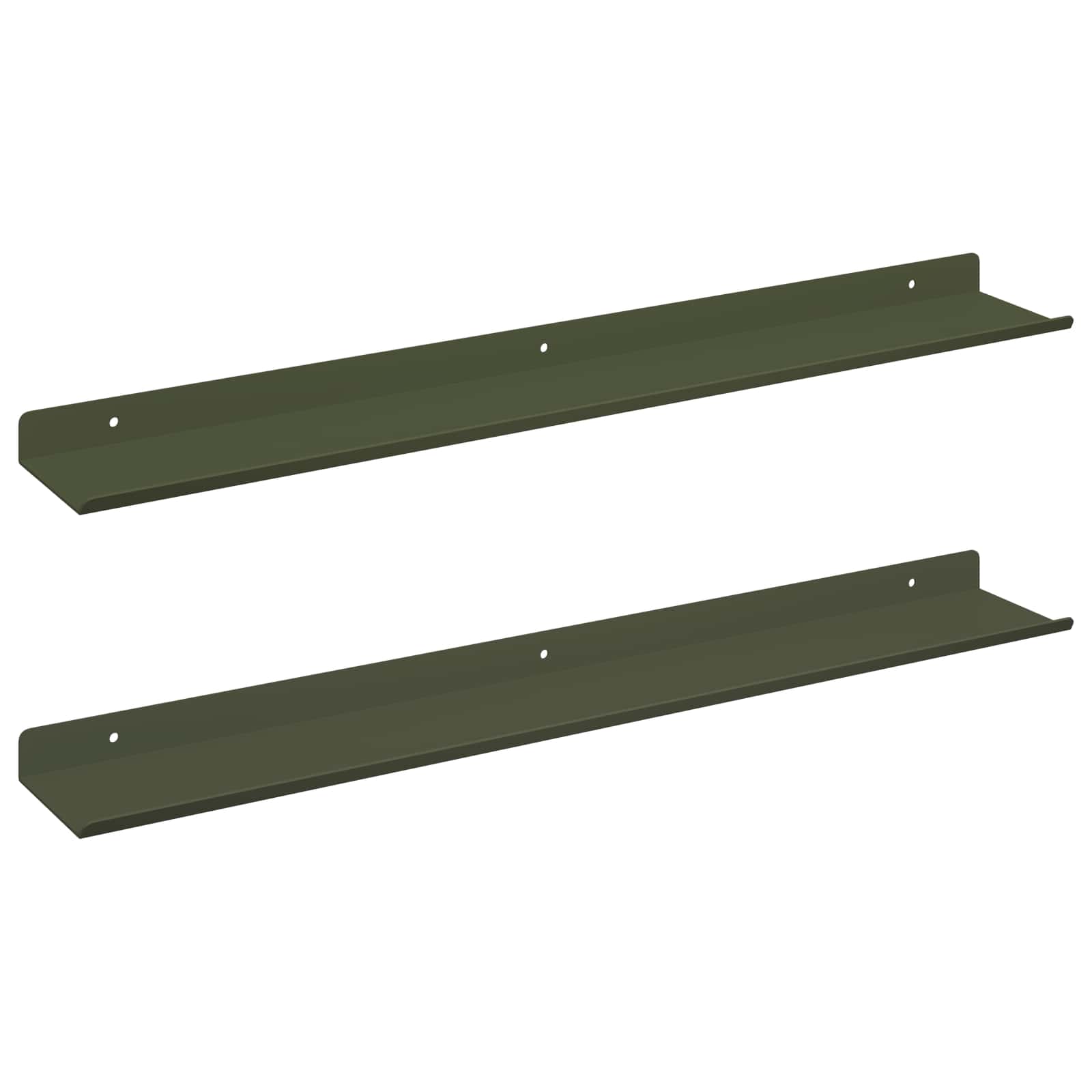 Sieninė lentyna 2 pcs Alyvuogių žalia 60 x 9 x 2,5 cm