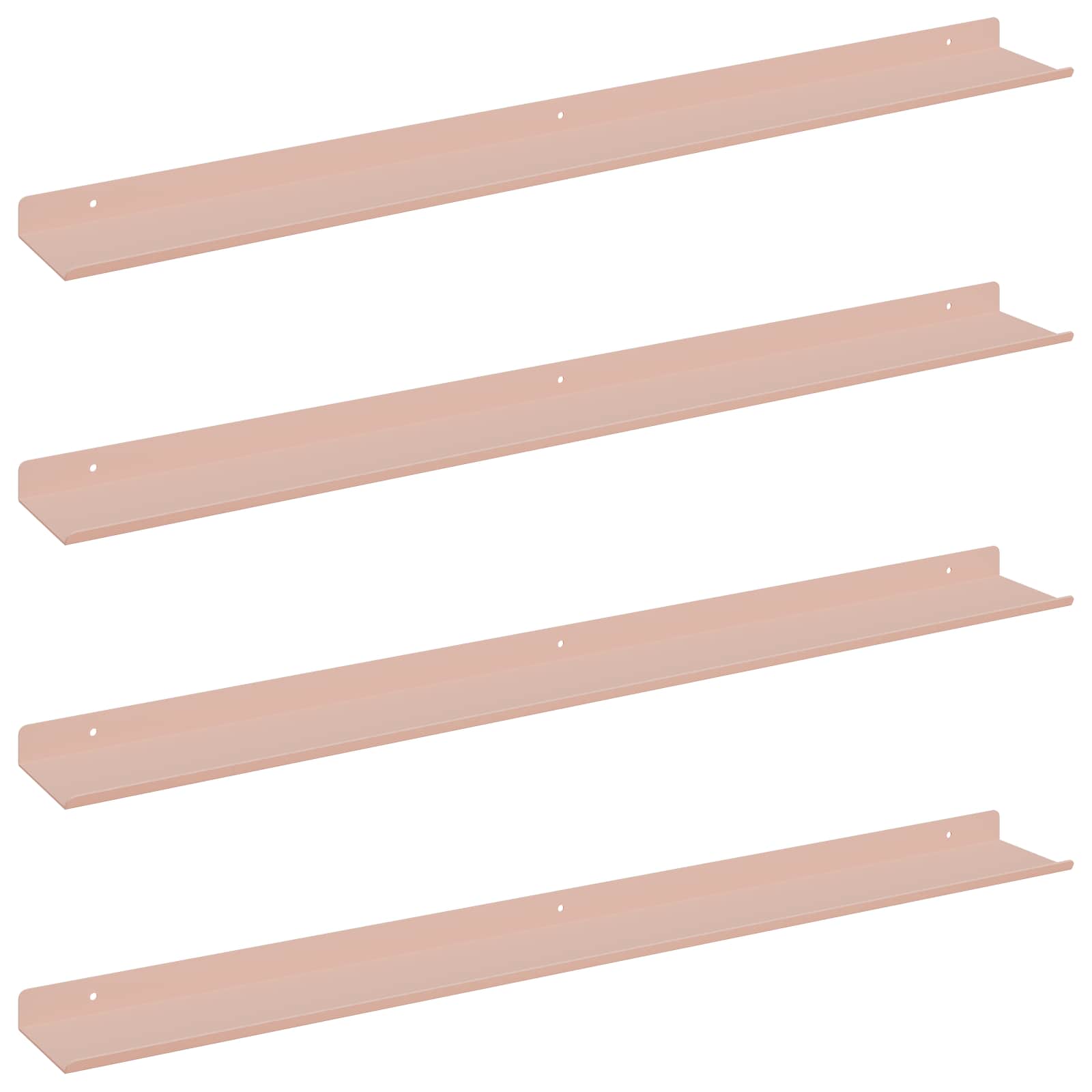 Sieninė lentyna su lentyna 4 pcs Rožinė 80 x 9 x 2,5 cm
