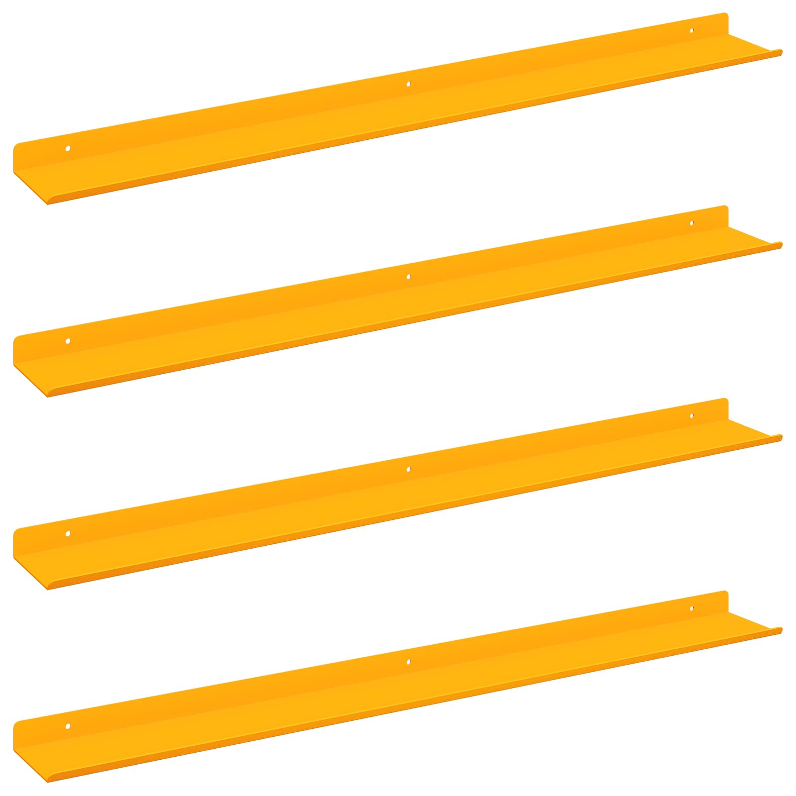 Plūduriuojanti lentyna 4 pcs Garučių geltona 80 x 9 x 2,5 cm