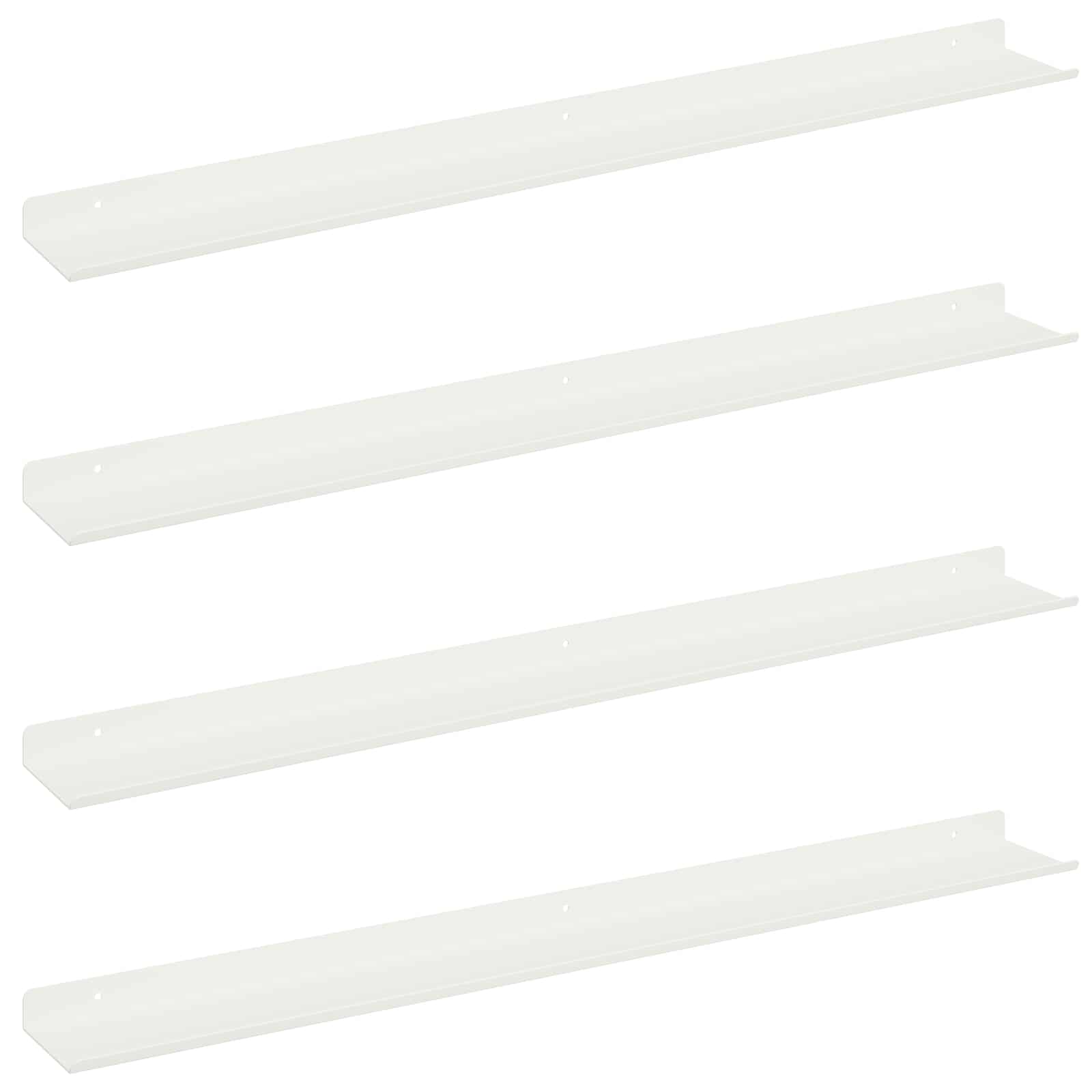 Sienas plaukts ar plauktu 4 gab. Balts 80 x 9 x 2,5 cm
