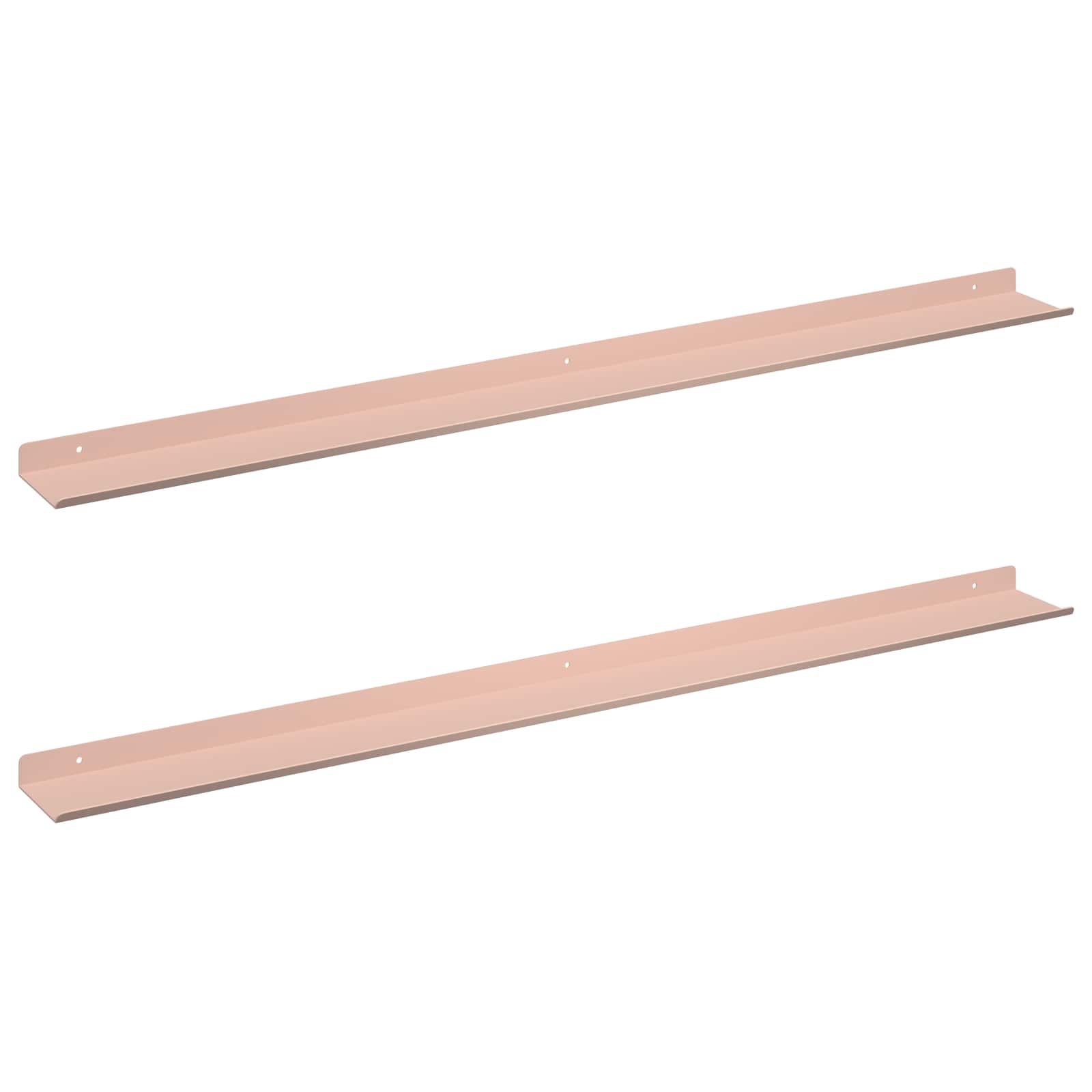 Sieninė lentyna su lentyna 2 pcs Rožinė 100 x 9 x 2,5 cm