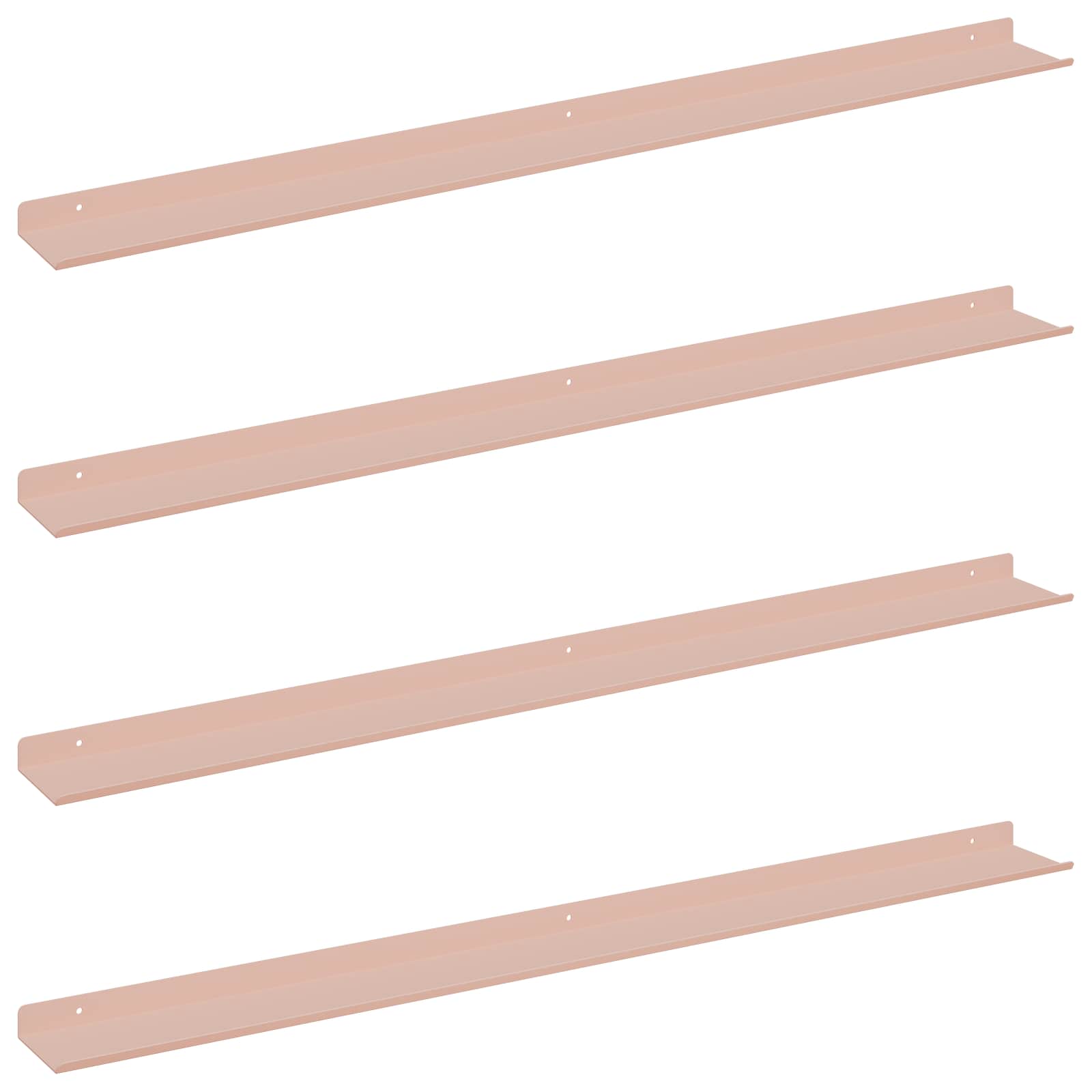 Wall Shelf with Shelf 4 pcs Pink 100 x 9 x 2.5 cm