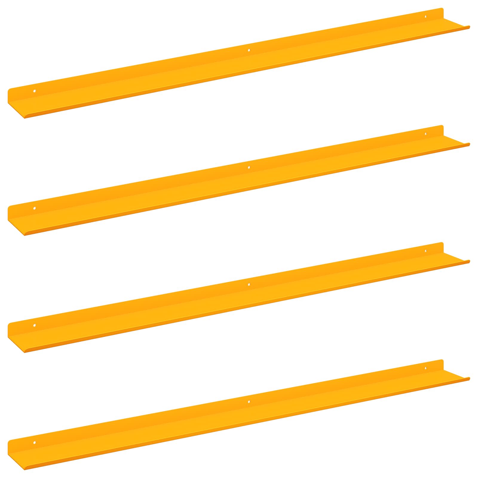 Sieninė lentyna 4 pcs Garučių geltona 100 x 9 x 2,5 cm