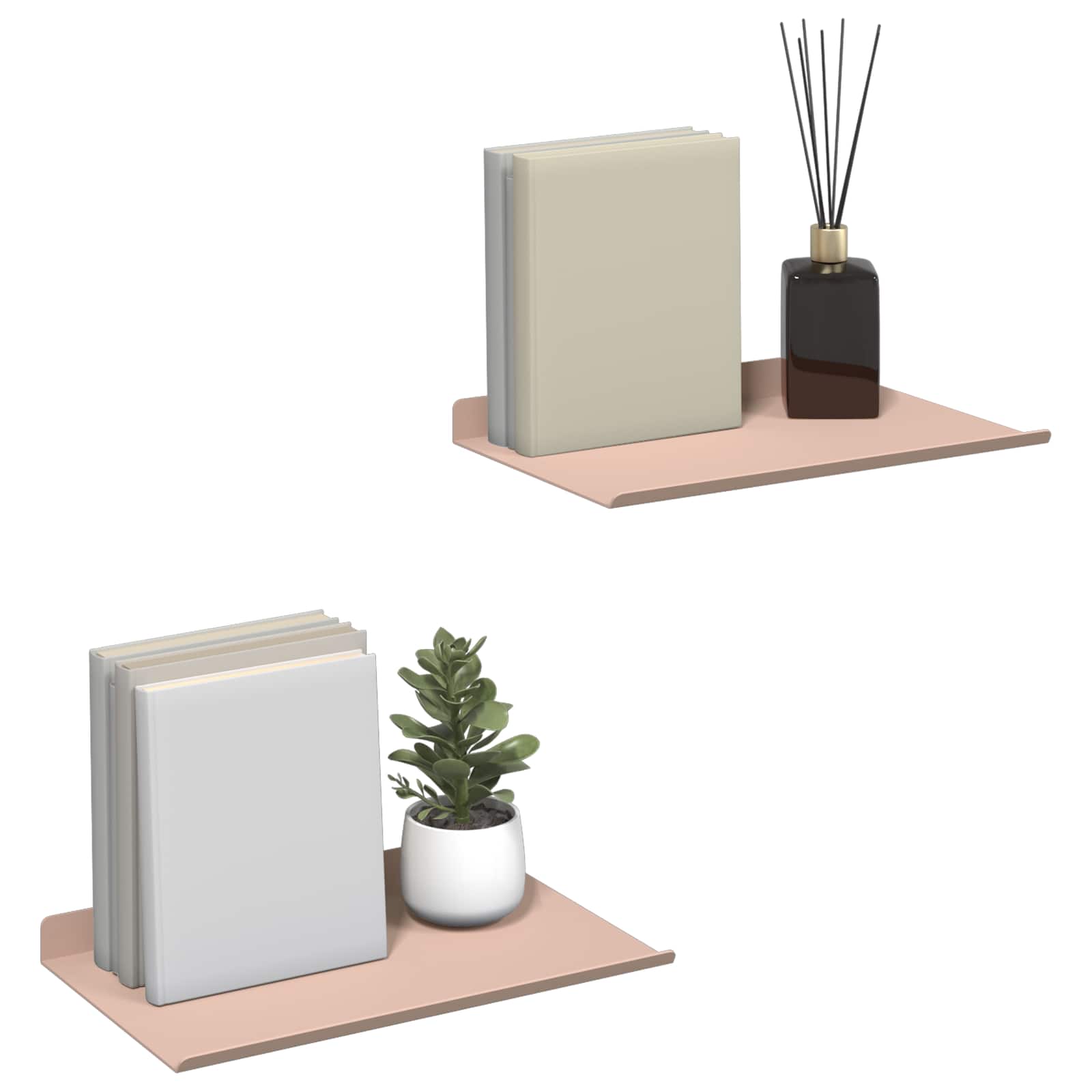 Sieninė lentyna su lentyna 2 pcs Rožinė 30 x 18 x 2,5 cm