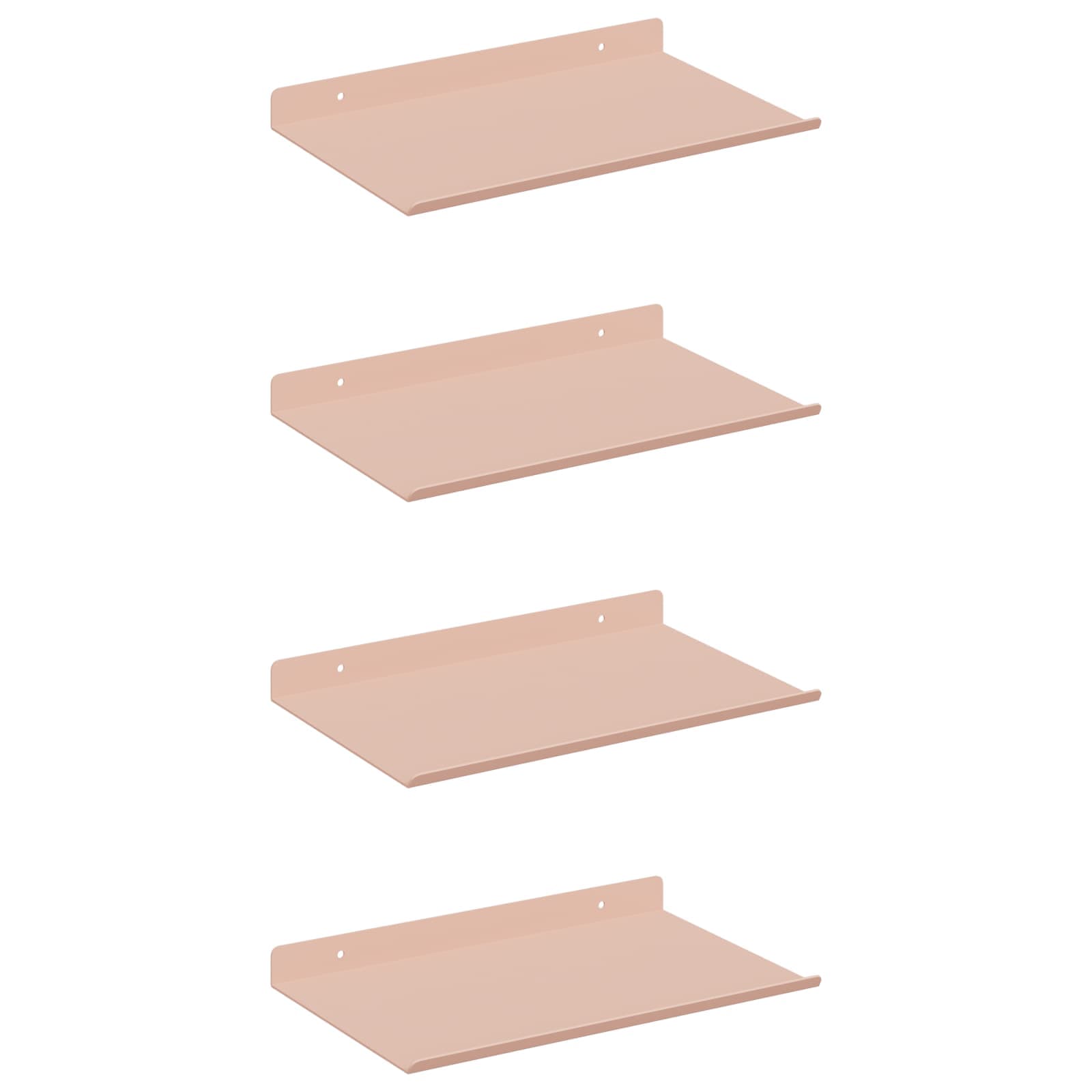 Sieninė lentyna su lentyna 4 pcs Rožinė 30 x 18 x 2,5 cm