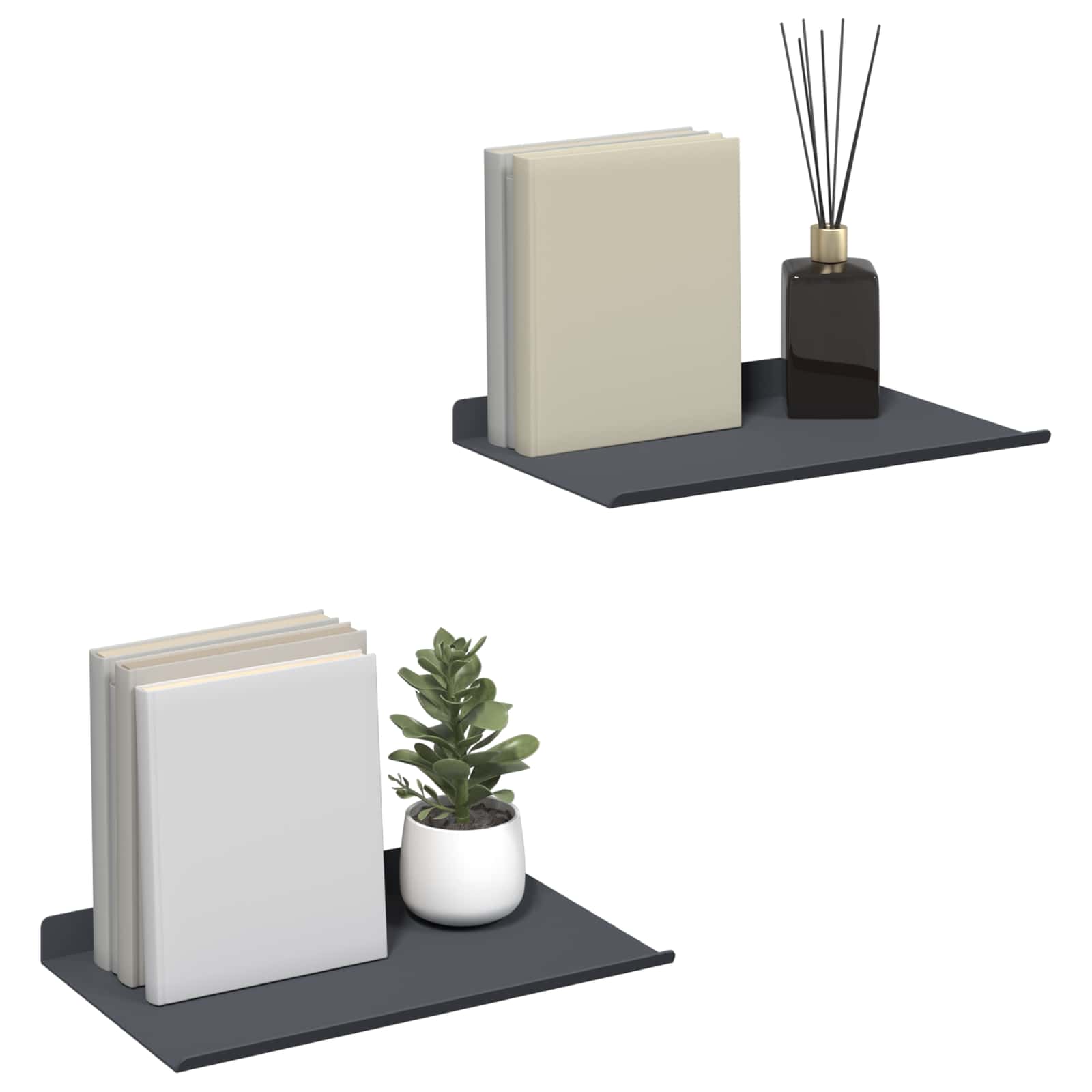 Plūduriuojanti lentyna 2 pcs Antracitas 30 x 18 x 2,5 cm