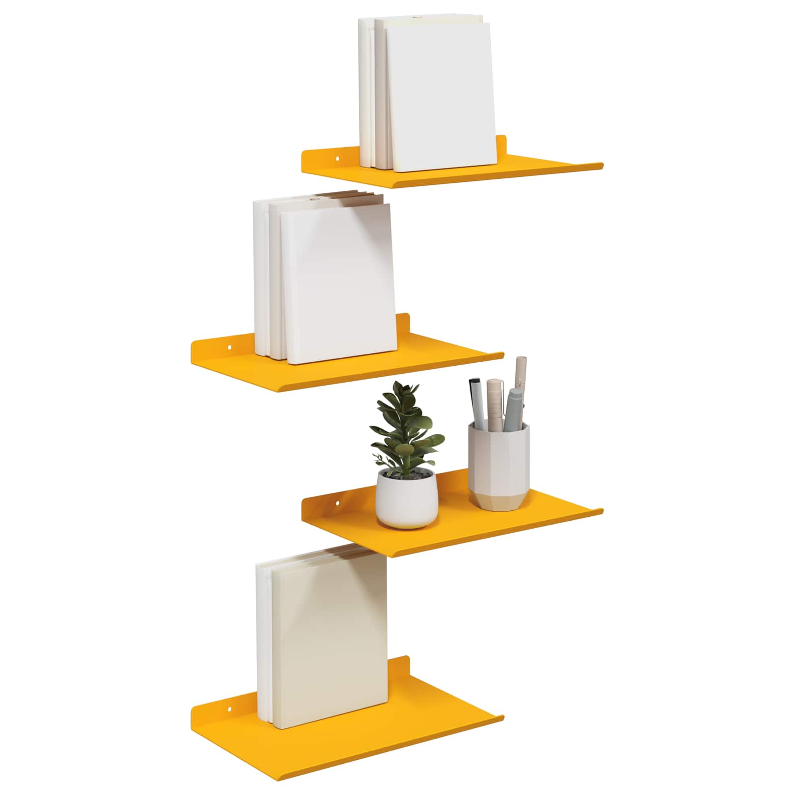 Sieninė lentyna 4 pcs Garučių geltona 30 x 18 x 2,5 cm
