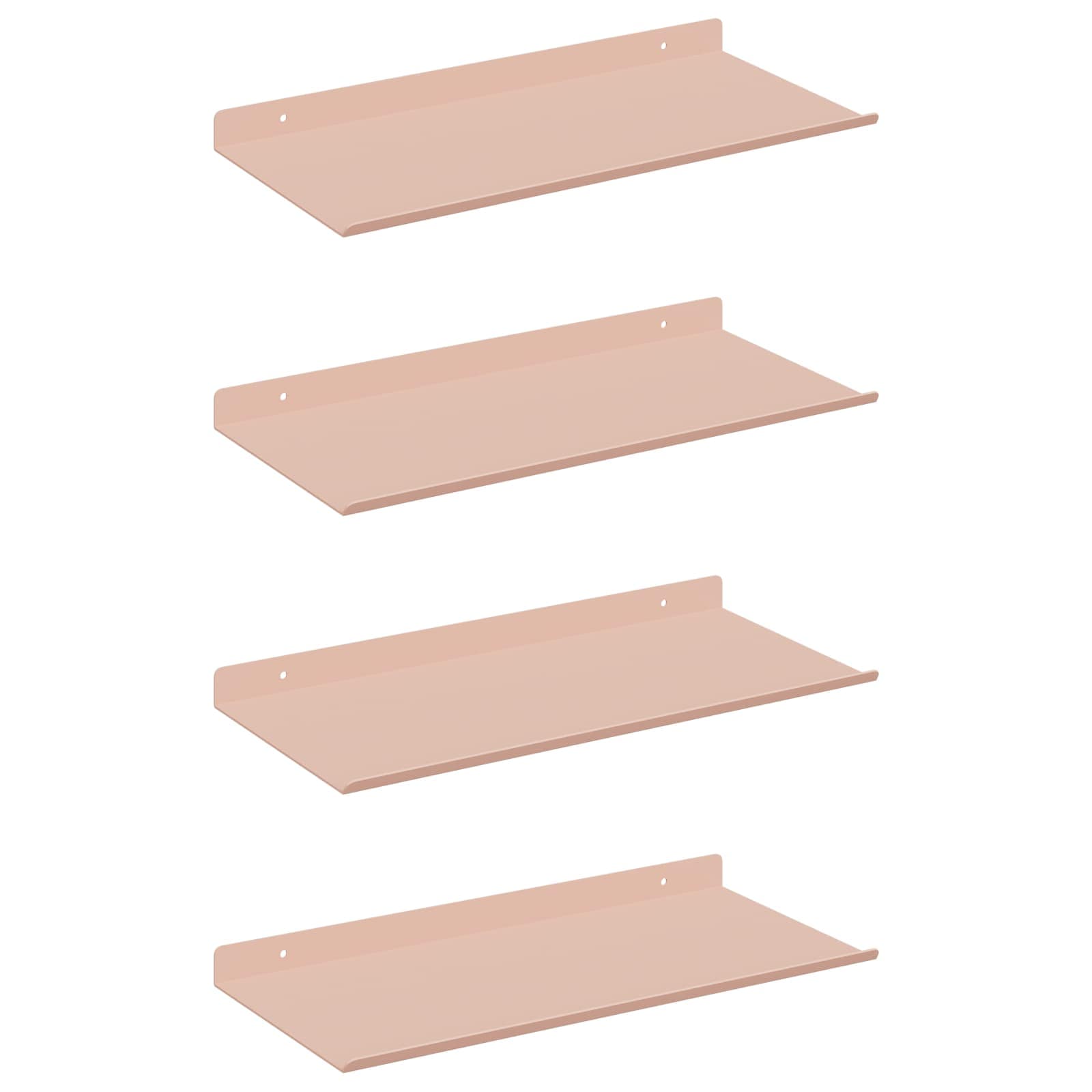 Sieninė lentyna su lentyna 4 pcs Rožinė 40 x 18 x 2,5 cm