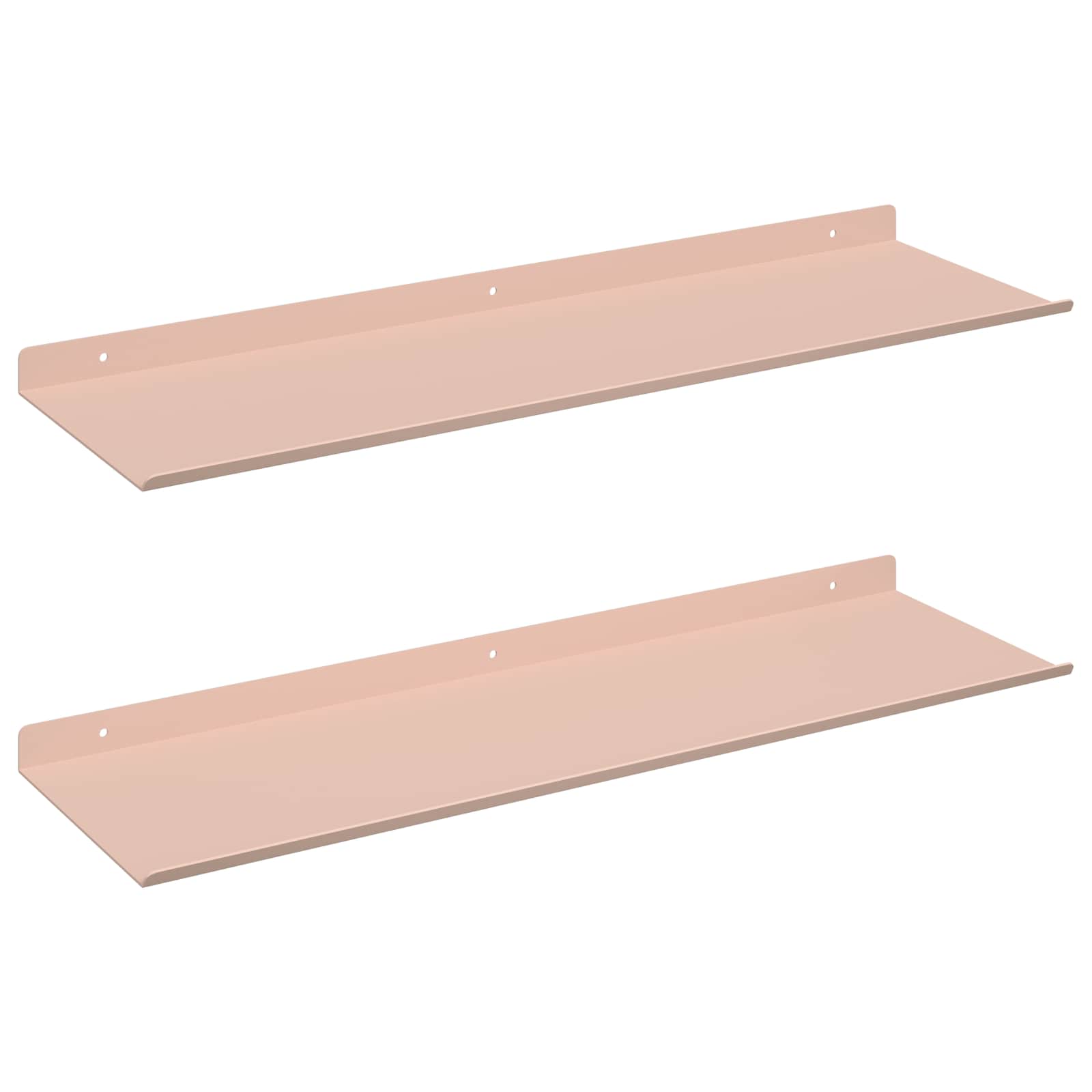 Sieninė lentyna su lentyna 2 pcs Rožinė 60 x 18 x 2,5 cm