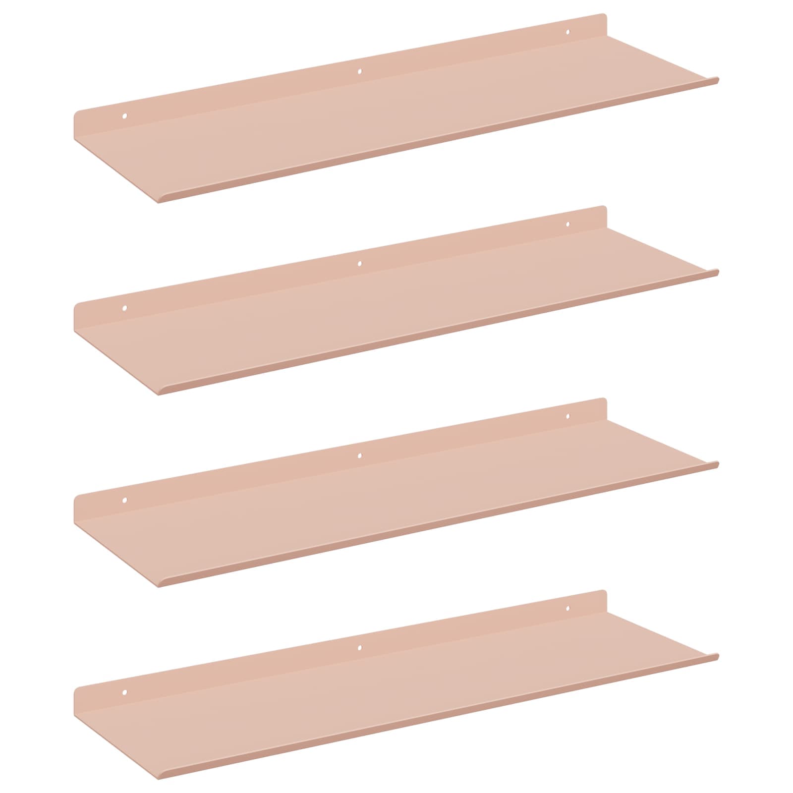 Sieninė lentyna su lentyna 4 pcs Rožinė 60 x 18 x 2,5 cm