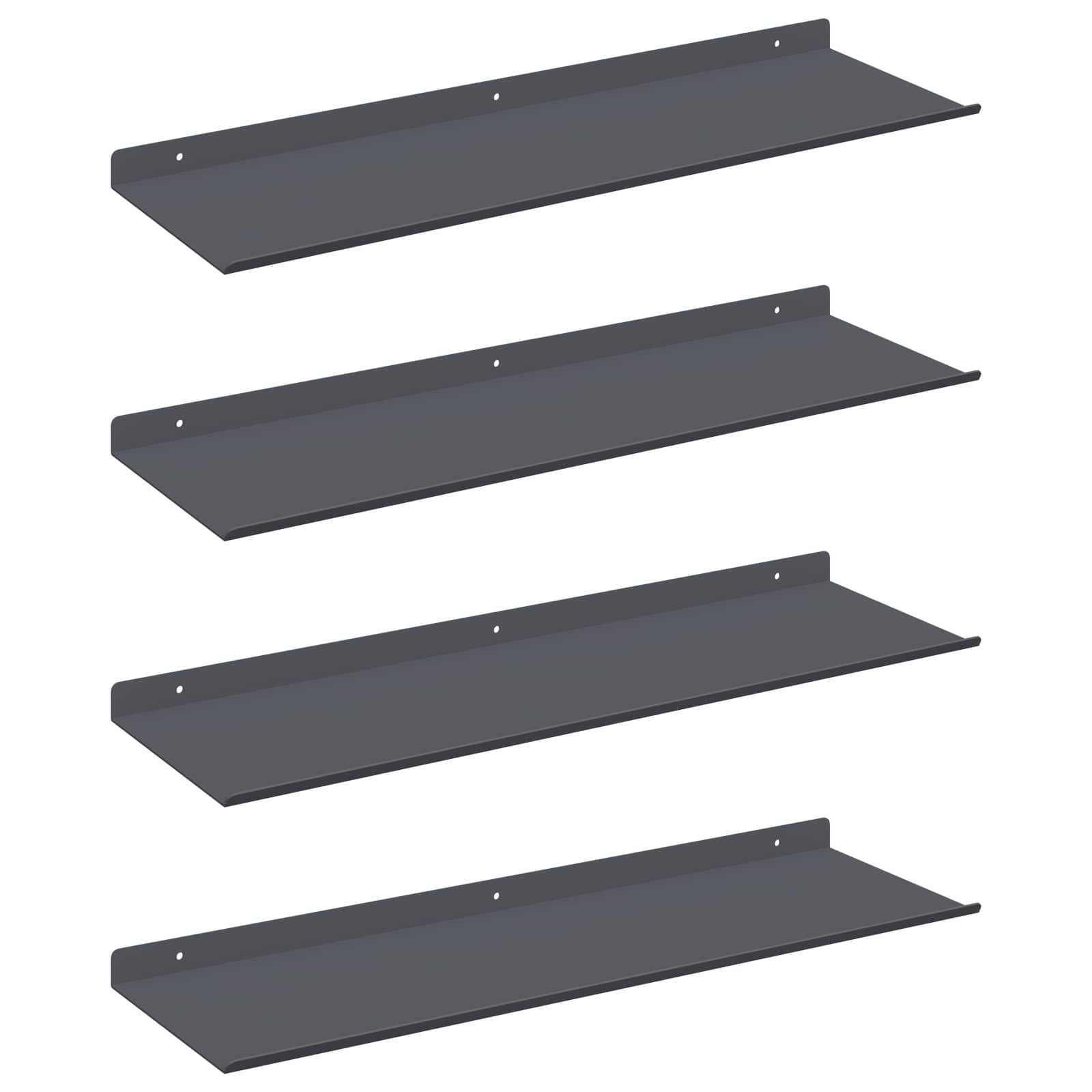 Sieninė lentyna su lentyna 4 pcs Antracitas 60 x 18 x 2,5 cm
