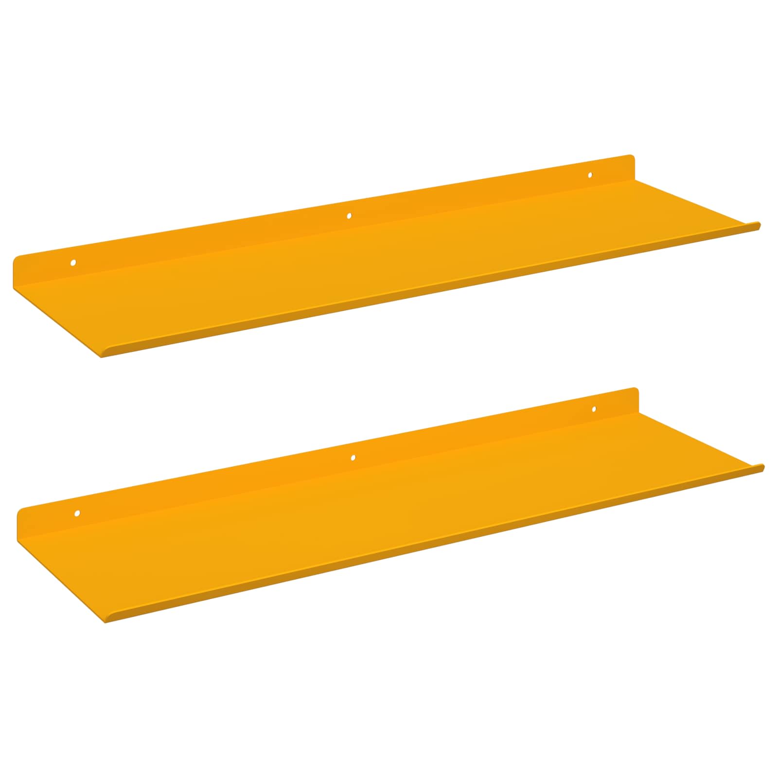 Sieninė lentyna 2 pcs Garučių geltona 60 x 18 x 2,5 cm