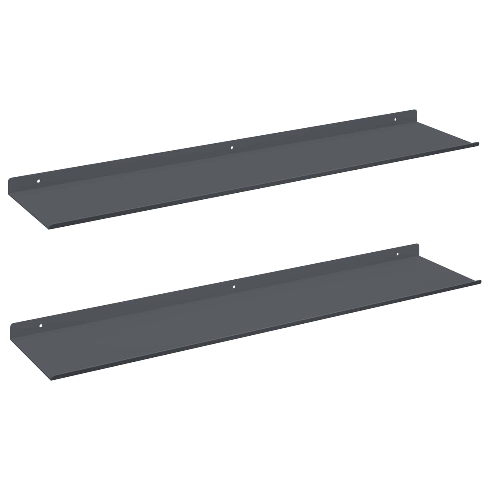 Plūduriuojanti lentyna 2 pcs Antracitas 80 x 18 x 2,5 cm