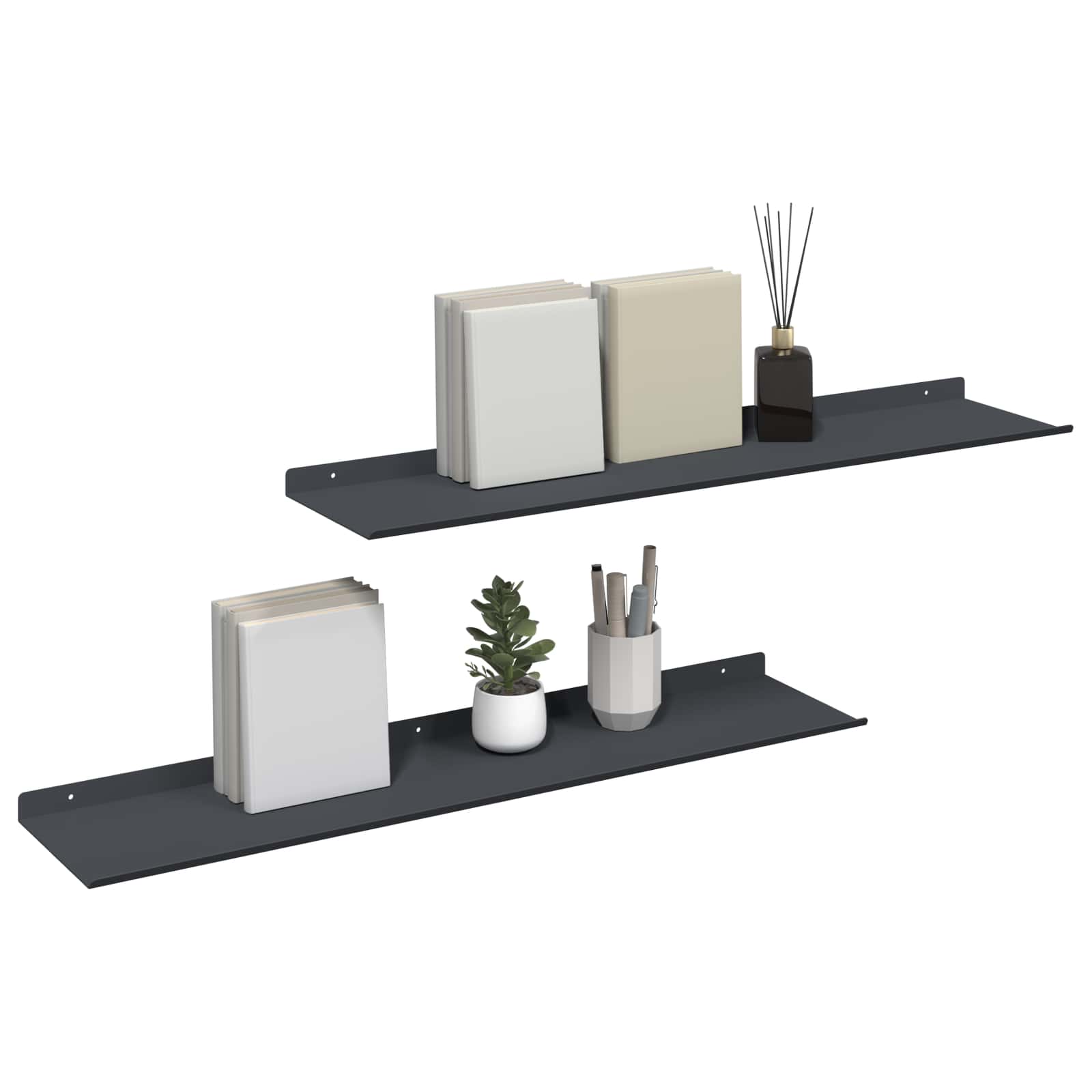 Plūduriuojanti lentyna 2 pcs Antracitas 80 x 18 x 2,5 cm