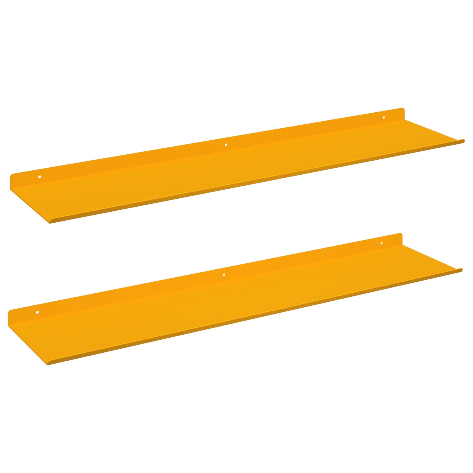 Plūduriuojanti lentyna 2 pcs Garučių geltona 80 x 18 x 2,5 cm