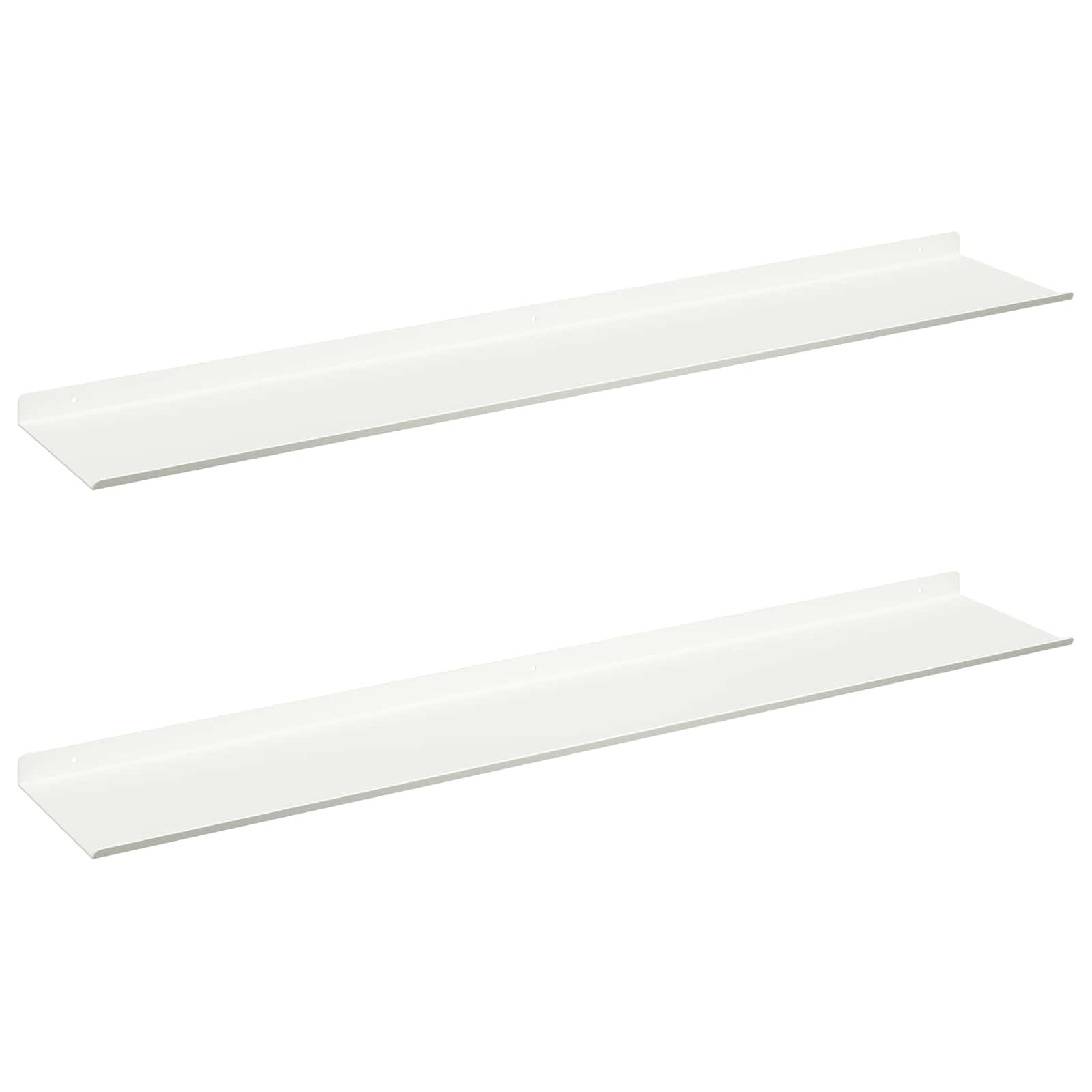 Plūduriuojanti lentyna 2 pcs Baltas 100 x 18 x 2,5 cm Plienas