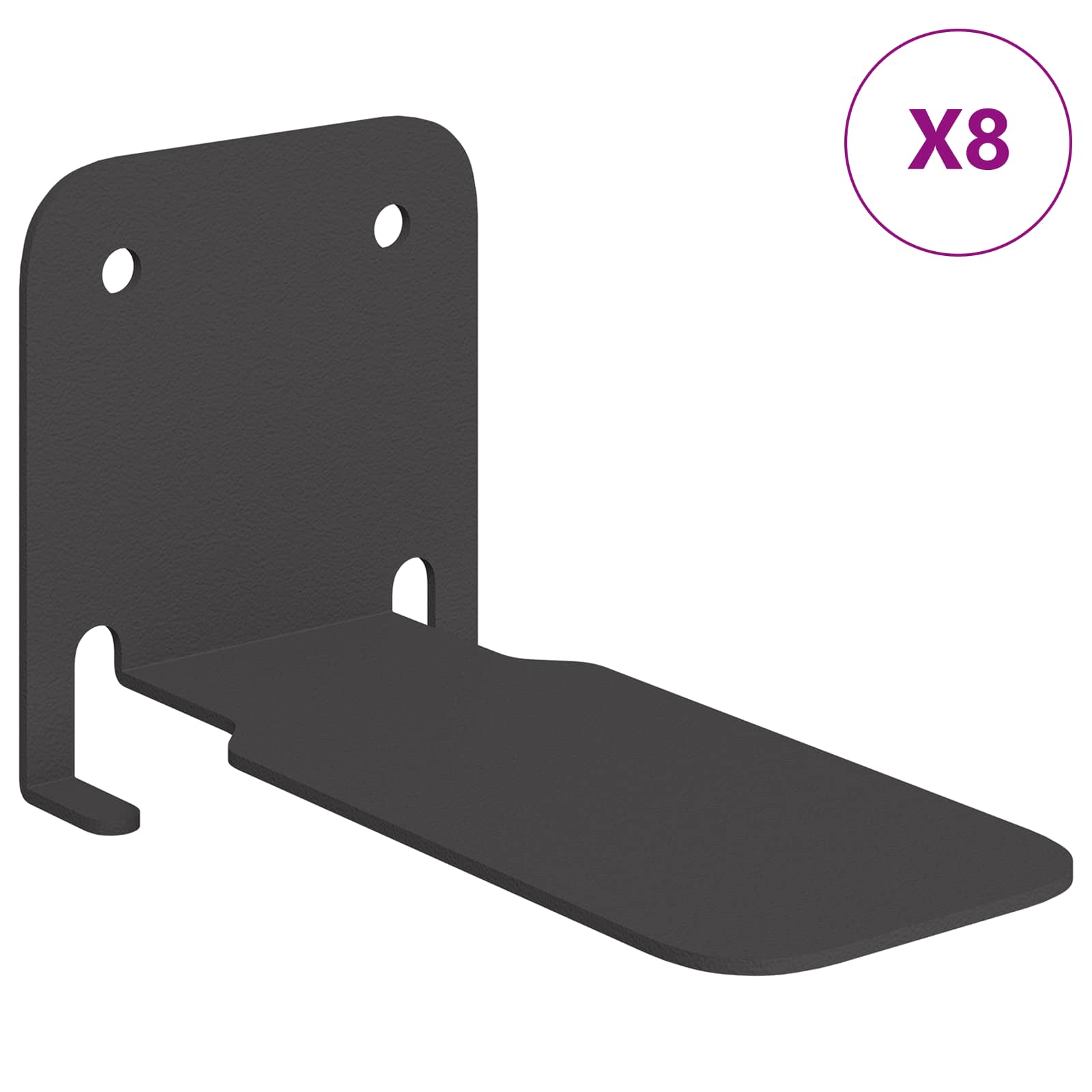Plūduriuojanti lentyna 8 pcs Juodas 6 x 10,8 x 6,6 cm