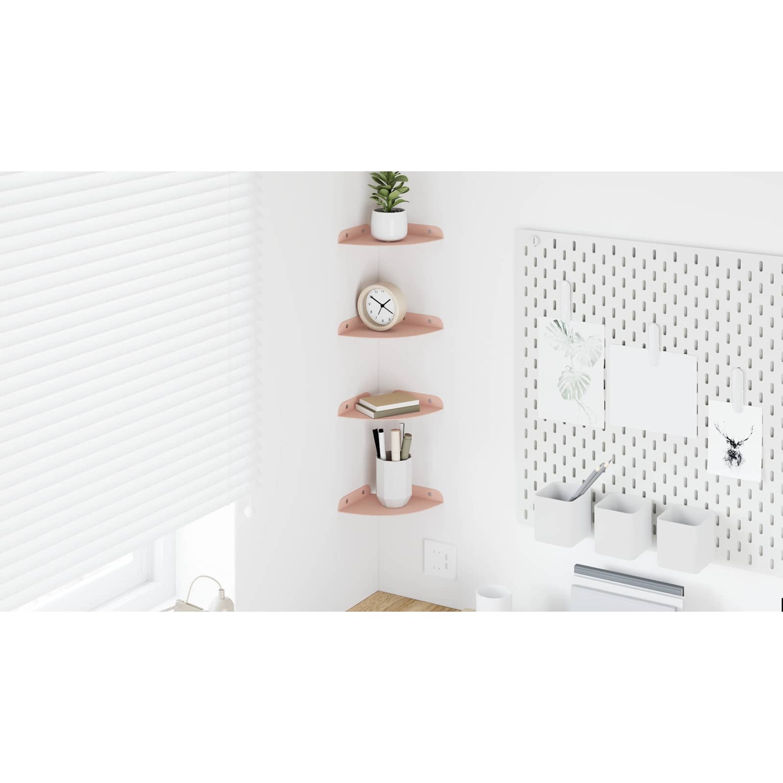 Plūduriuojanti lentyna su lentyna 4 pcs Rožinė 15 x 15 x 2 cm