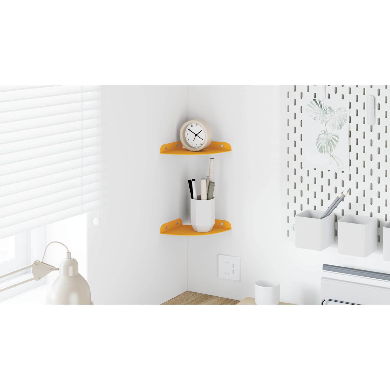 Plūduriuojanti lentyna 2 pcs Garučių geltona 15 x 15 x 2 cm