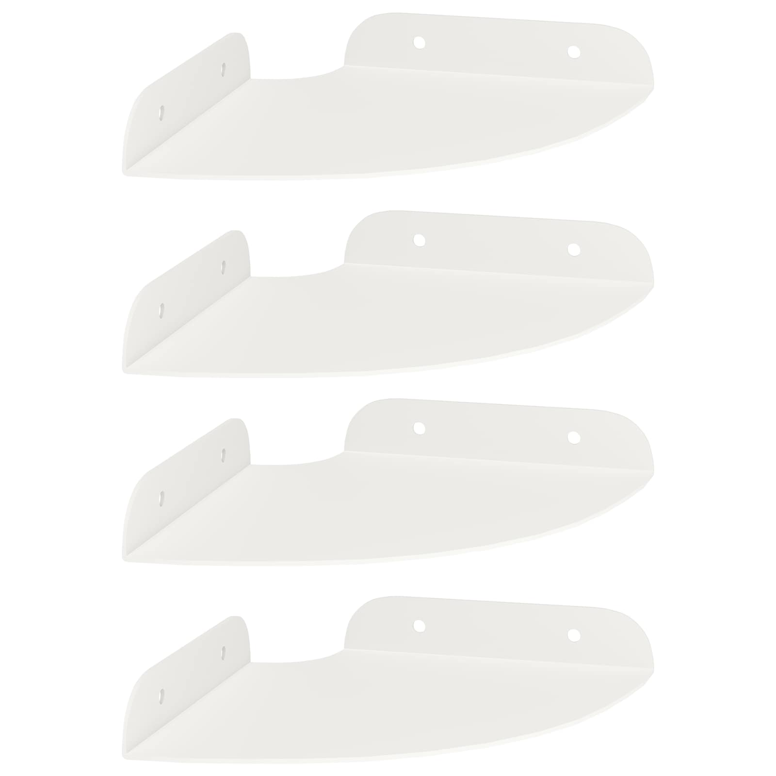 Plūduriuojanti lentyna su lentyna 4 pcs Baltas 15 x 15 x 2 cm