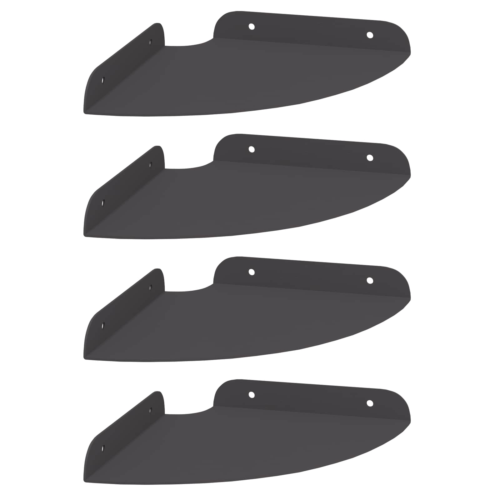 Plūduriuojanti lentyna su lentyna 4 pcs Juodas 18 x 18 x 2 cm