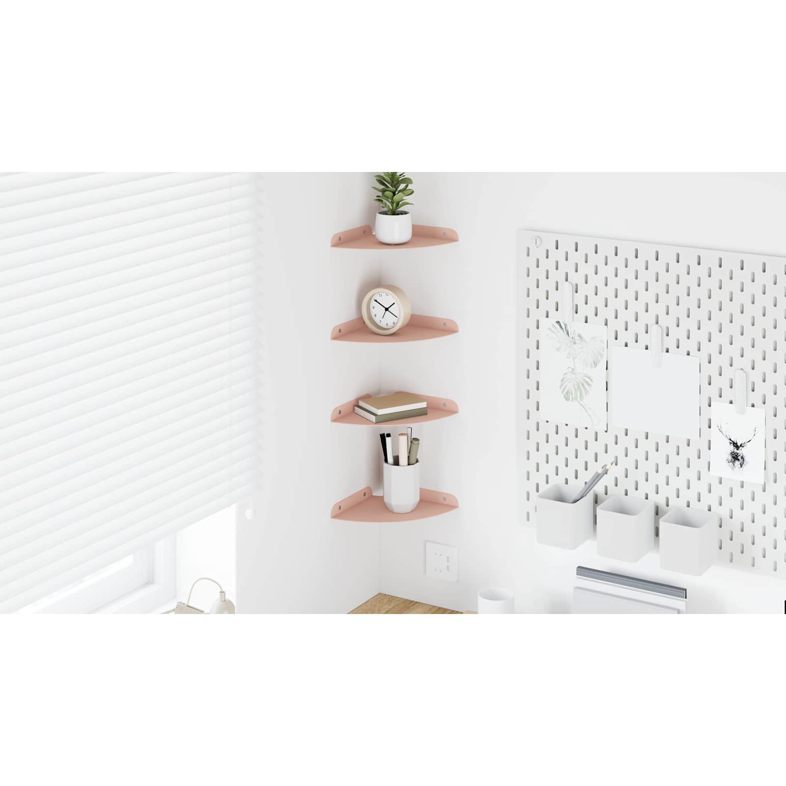 Plūduriuojanti lentyna su lentyna 4 pcs Rožinė 18 x 18 x 2 cm