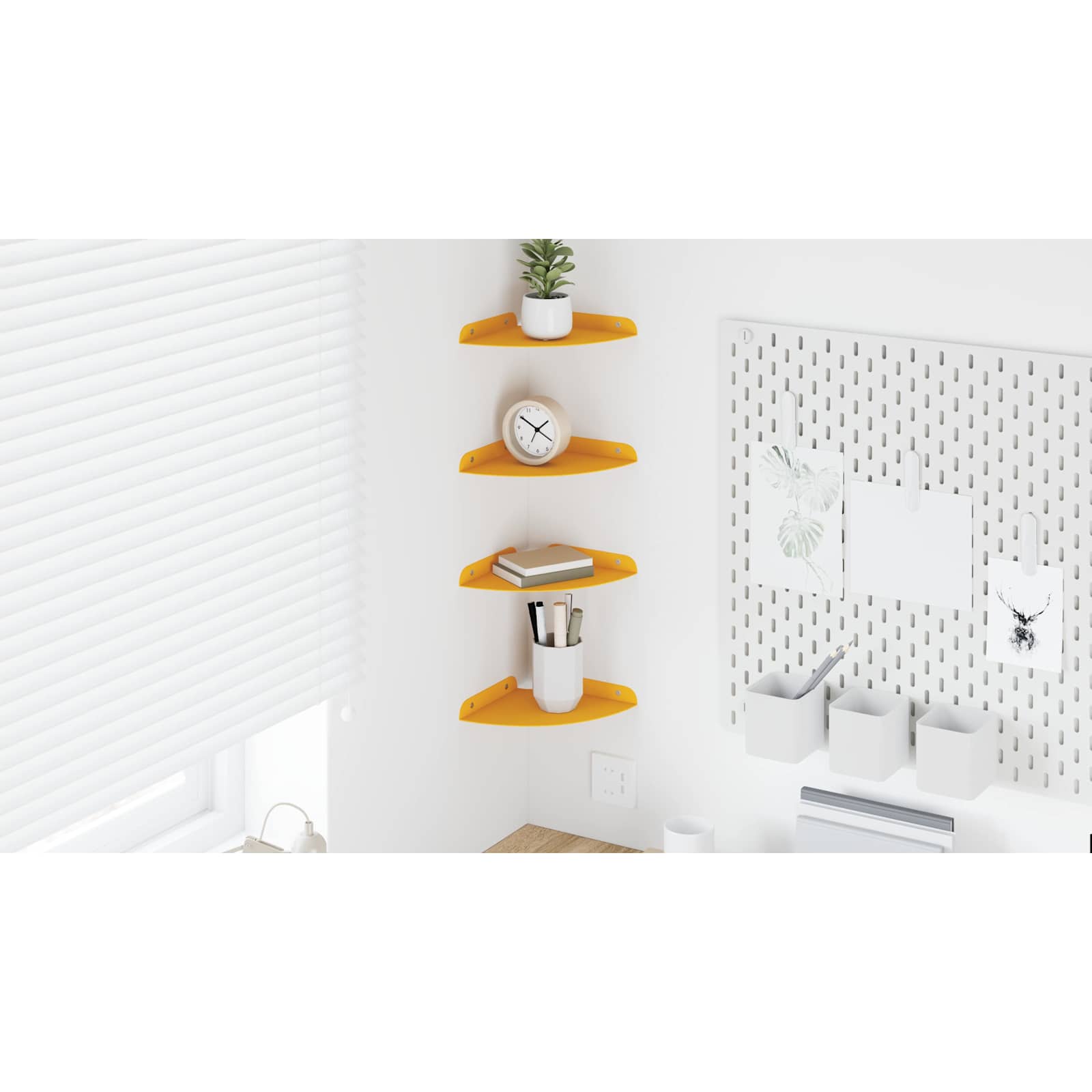 Plūduriuojanti lentyna 4 pcs Garučių geltona 18 x 18 x 2 cm