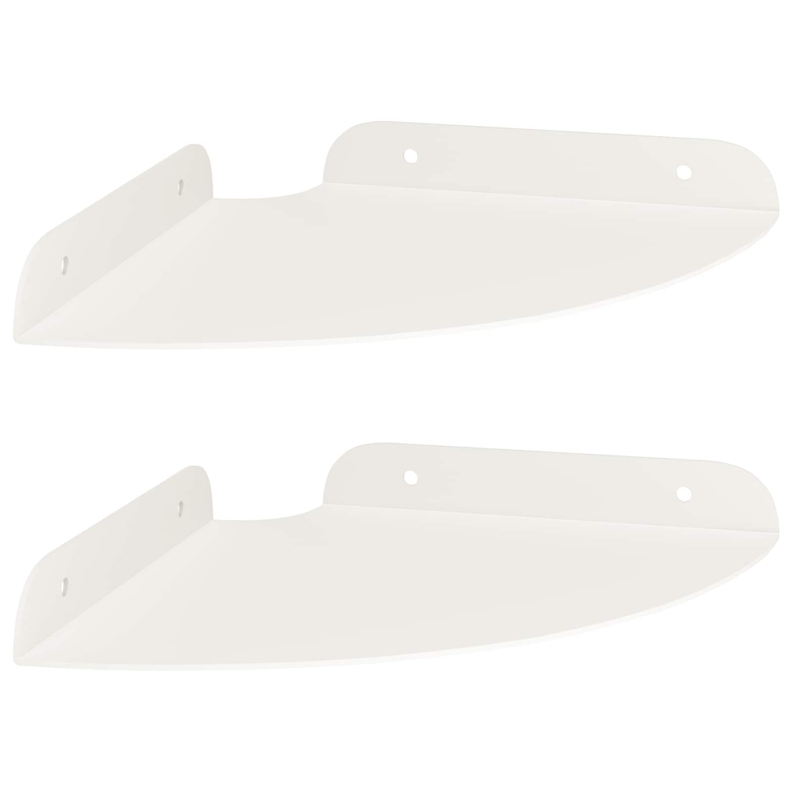 Plūduriuojanti lentyna su lentyna 2 pcs Baltas 18 x 18 x 2 cm