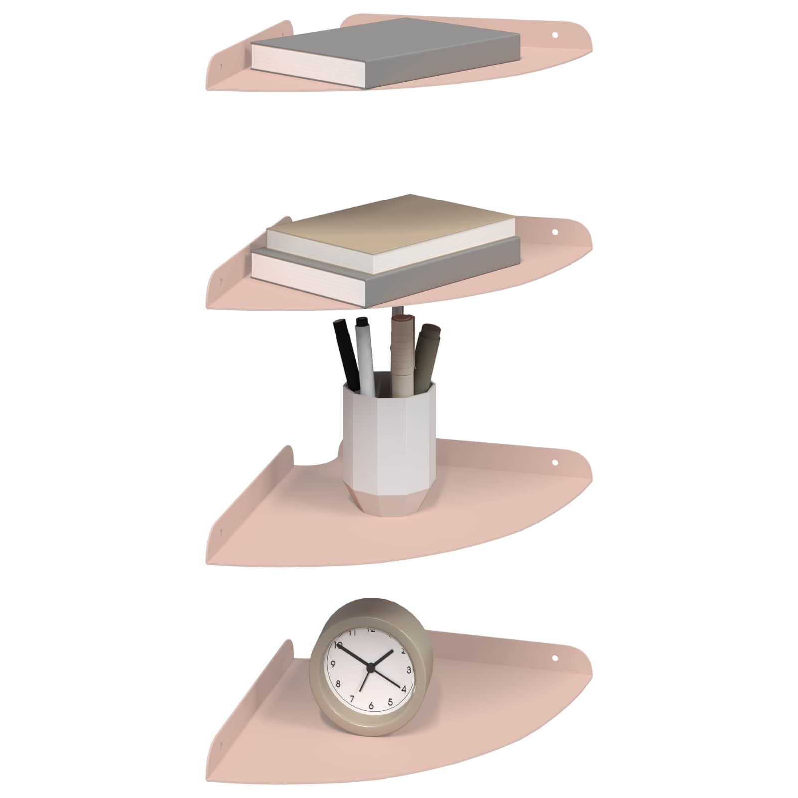 Plūduriuojanti lentyna su lentyna 4 pcs Rožinė 24 x 24 x 2 cm