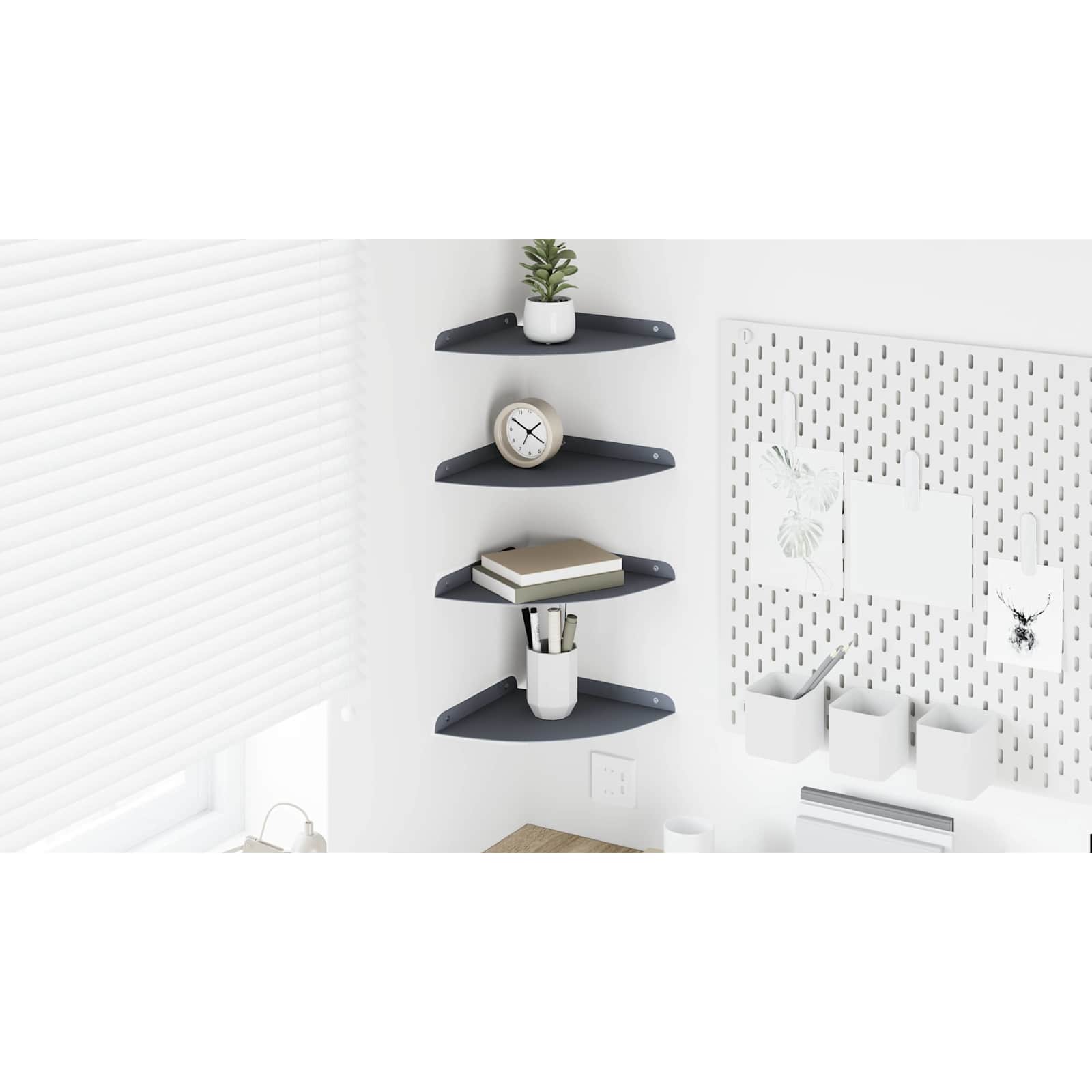 Plūduriuojanti lentyna 4 pcs Antracitas 24 x 24 x 2,3 cm