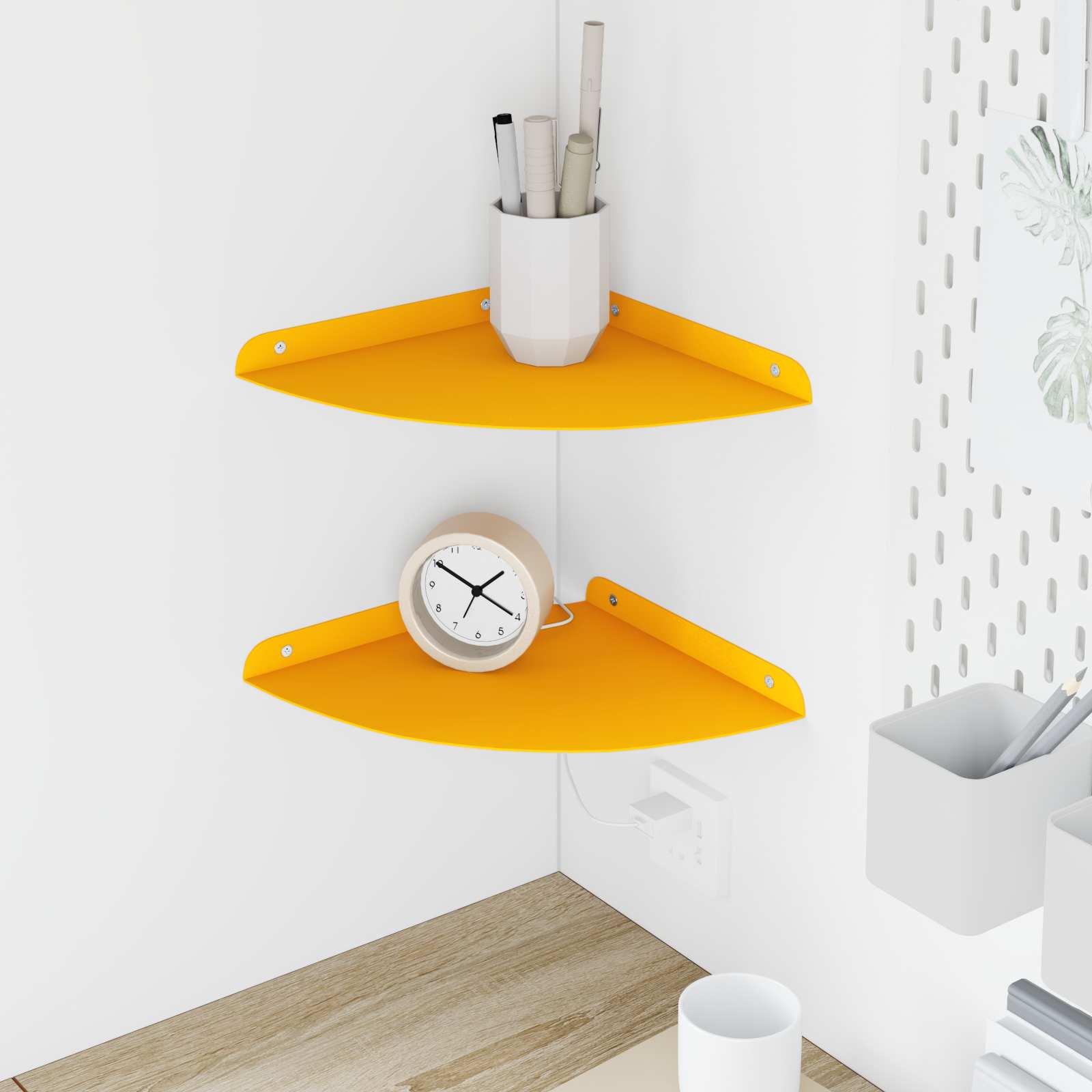 Plūduriuojanti lentyna 2 pcs Garučių geltona 24 x 24 x 2 cm