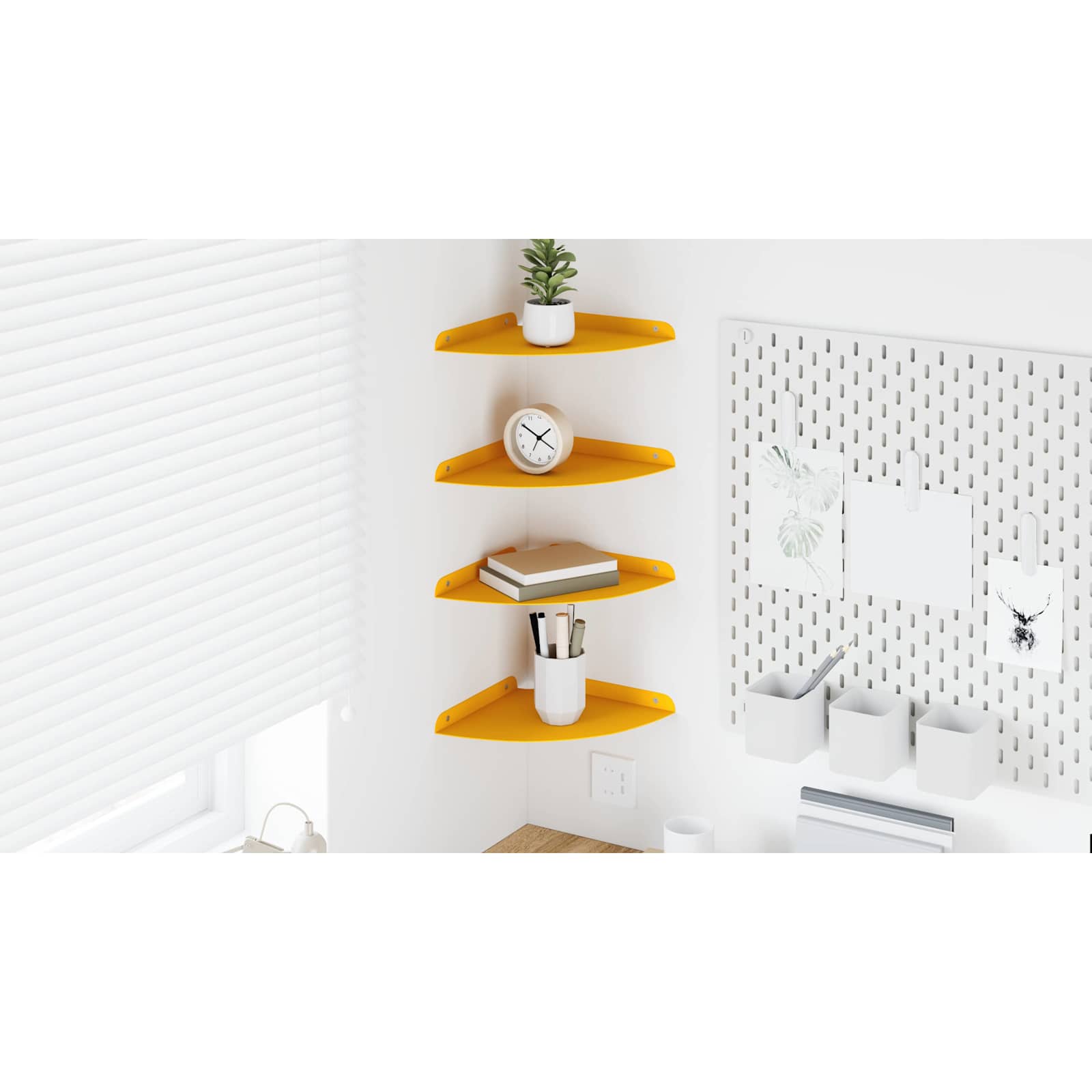 Plūduriuojanti lentyna 4 pcs Garučių geltona 24 x 24 x 2 cm