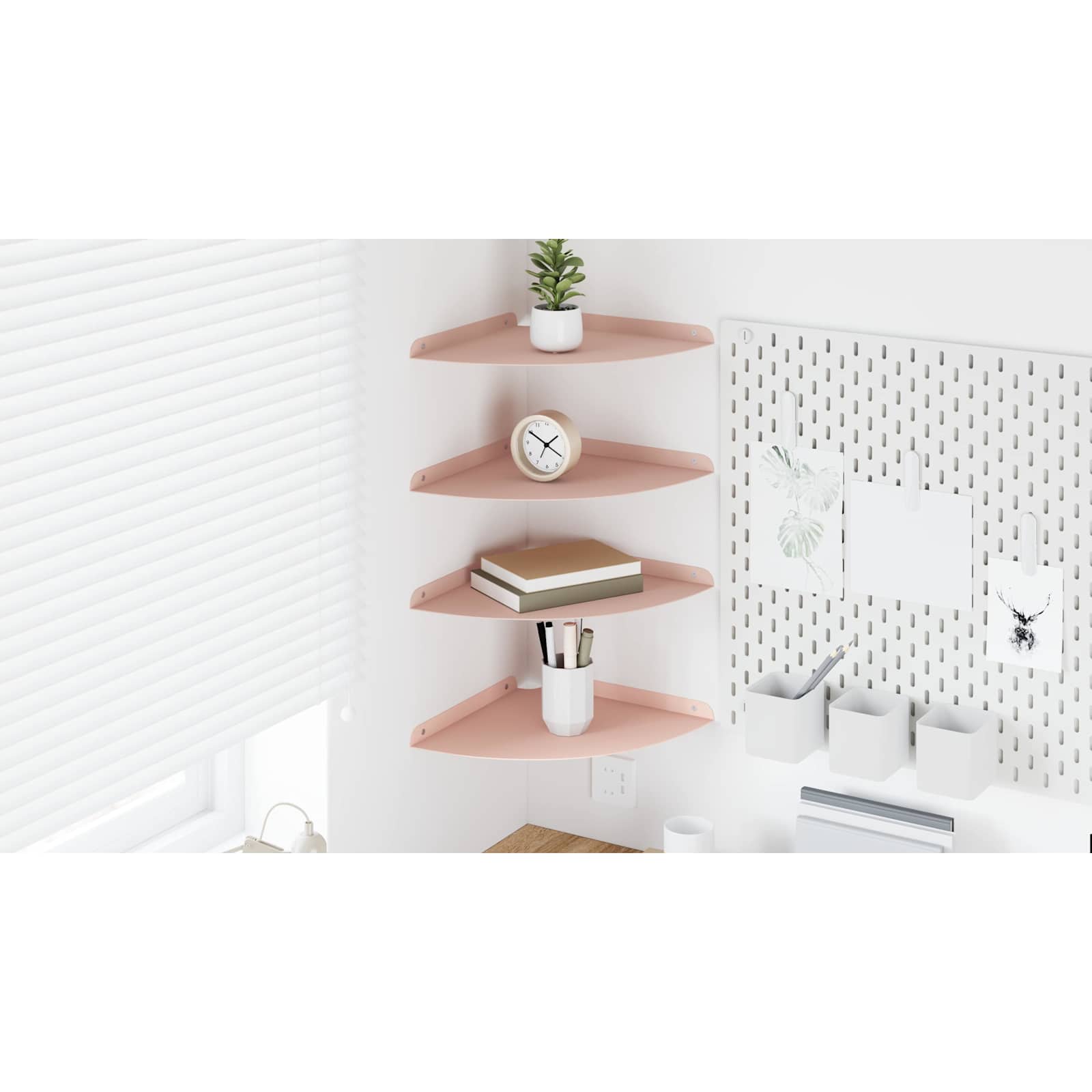 Plūduriuojanti lentyna su lentyna 4 pcs Rožinė 30 x 30 x 2 cm