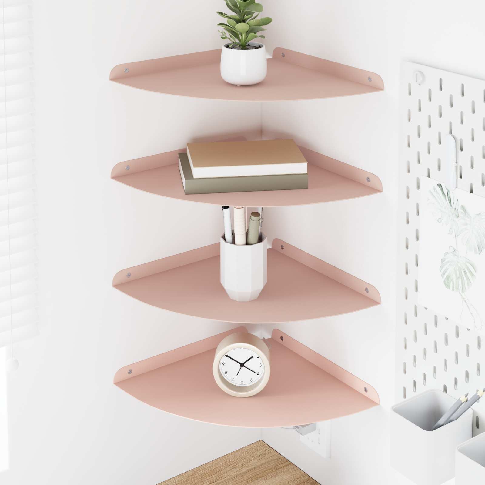 Plūduriuojanti lentyna su lentyna 4 pcs Rožinė 30 x 30 x 2 cm