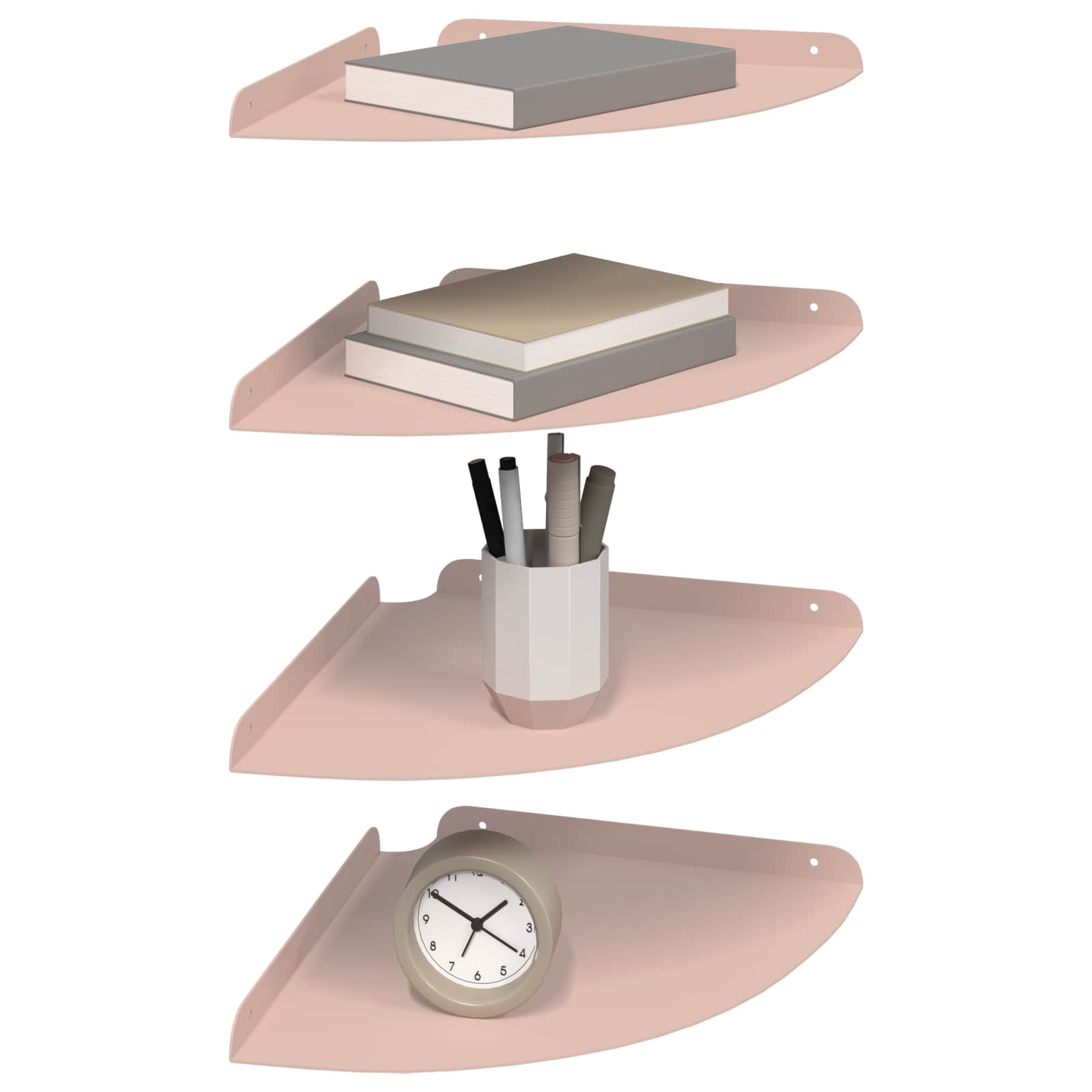 Plūduriuojanti lentyna su lentyna 4 pcs Rožinė 30 x 30 x 2 cm