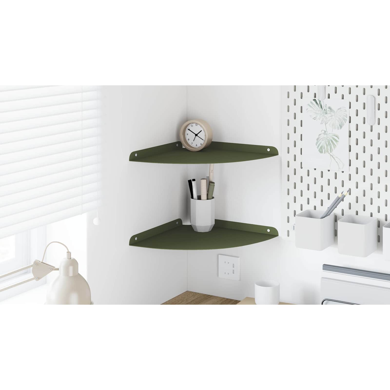 Plūduriuojanti lentyna 2 pcs Alyvuogių žalia 30 x 30 x 2 cm