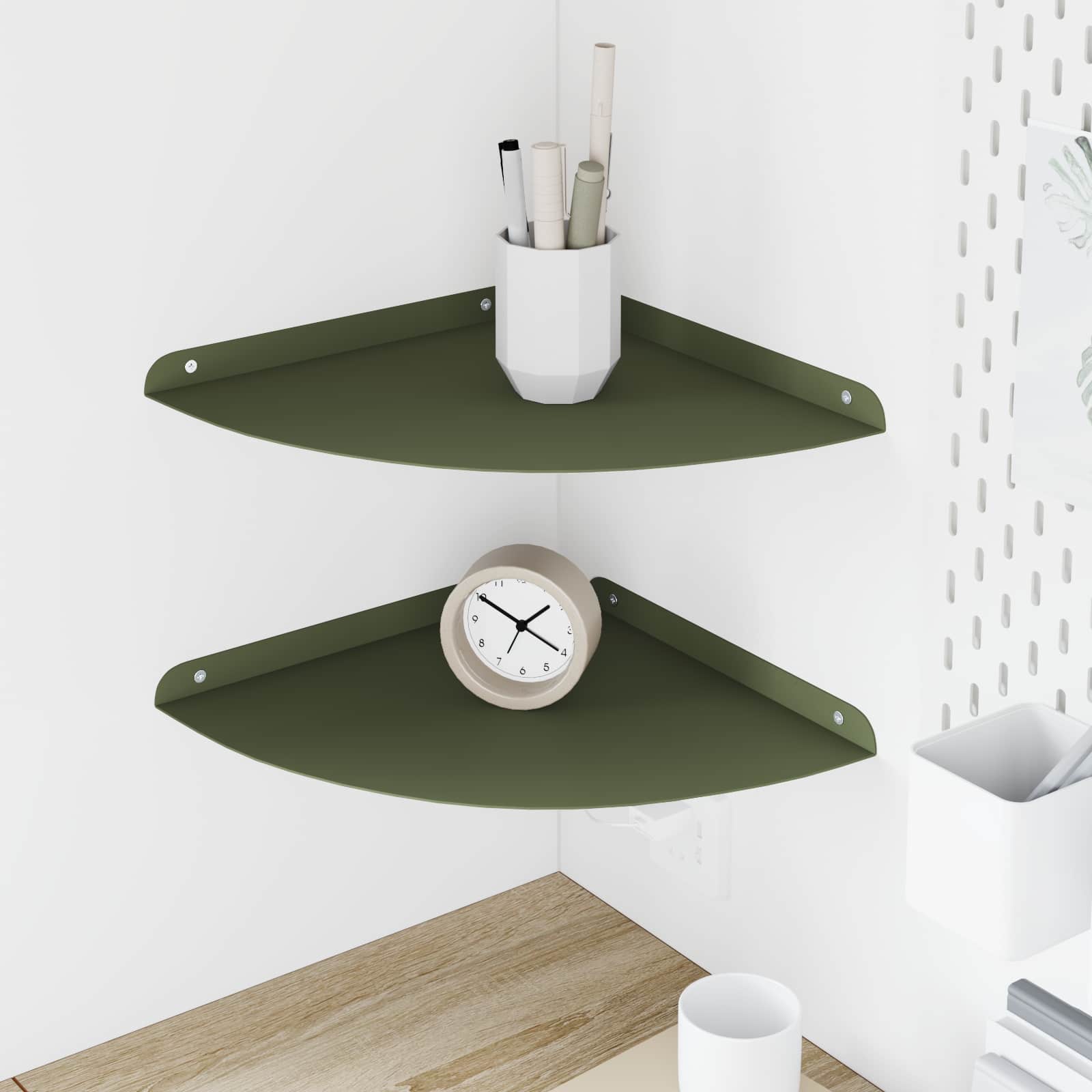Plūduriuojanti lentyna 2 pcs Alyvuogių žalia 30 x 30 x 2 cm