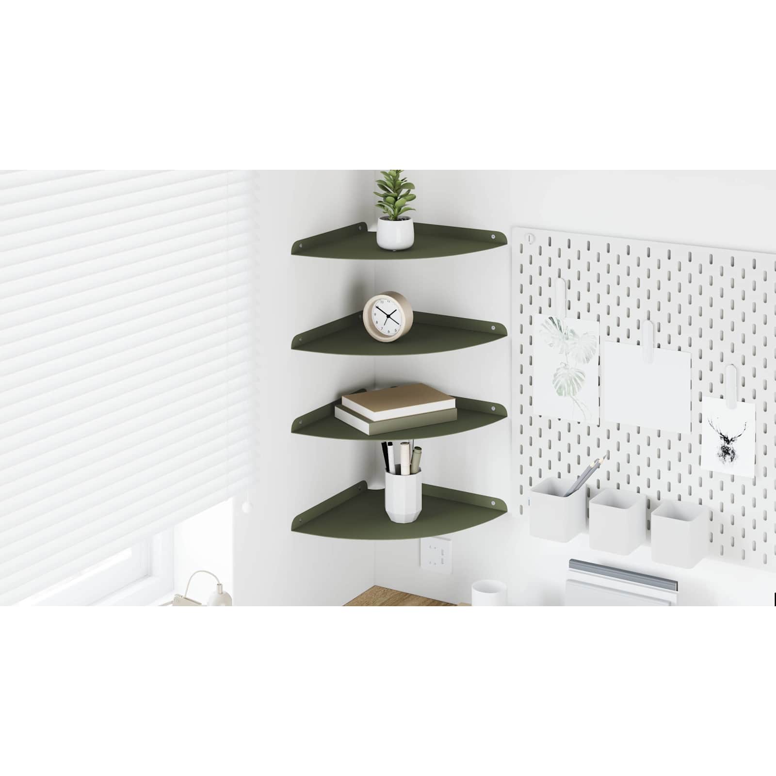Plūduriuojanti lentyna 4 pcs Alyvuogių žalia 30 x 30 x 2 cm