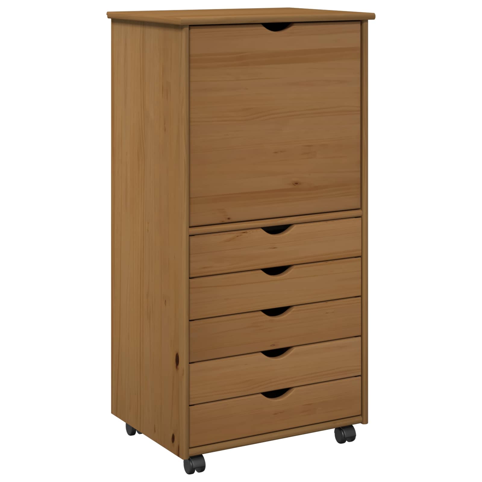Ratuotas kabinetas su ratu Medus ruda 53 x 39 x 103 cm