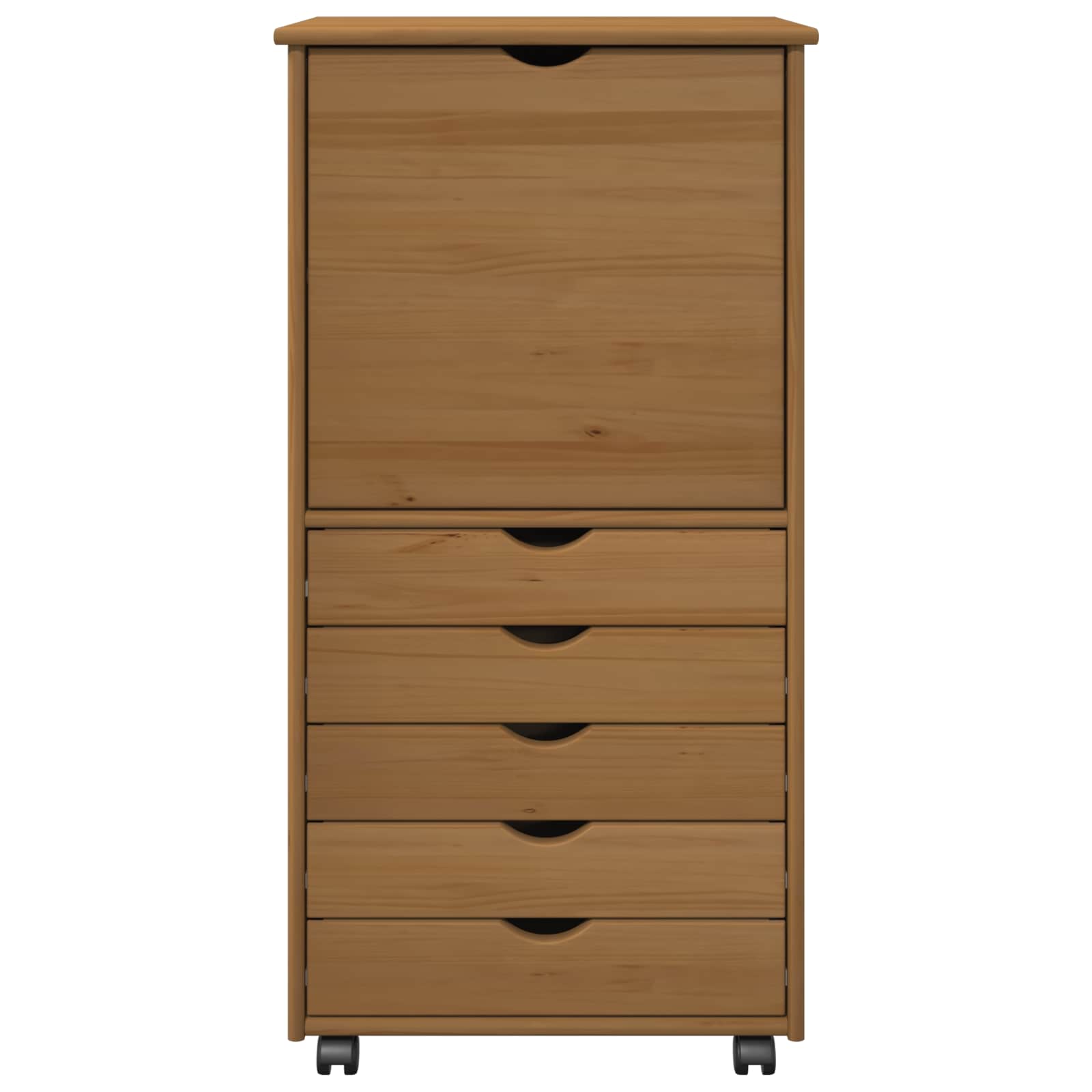 Ratuotas kabinetas su ratu Medus ruda 53 x 39 x 103 cm