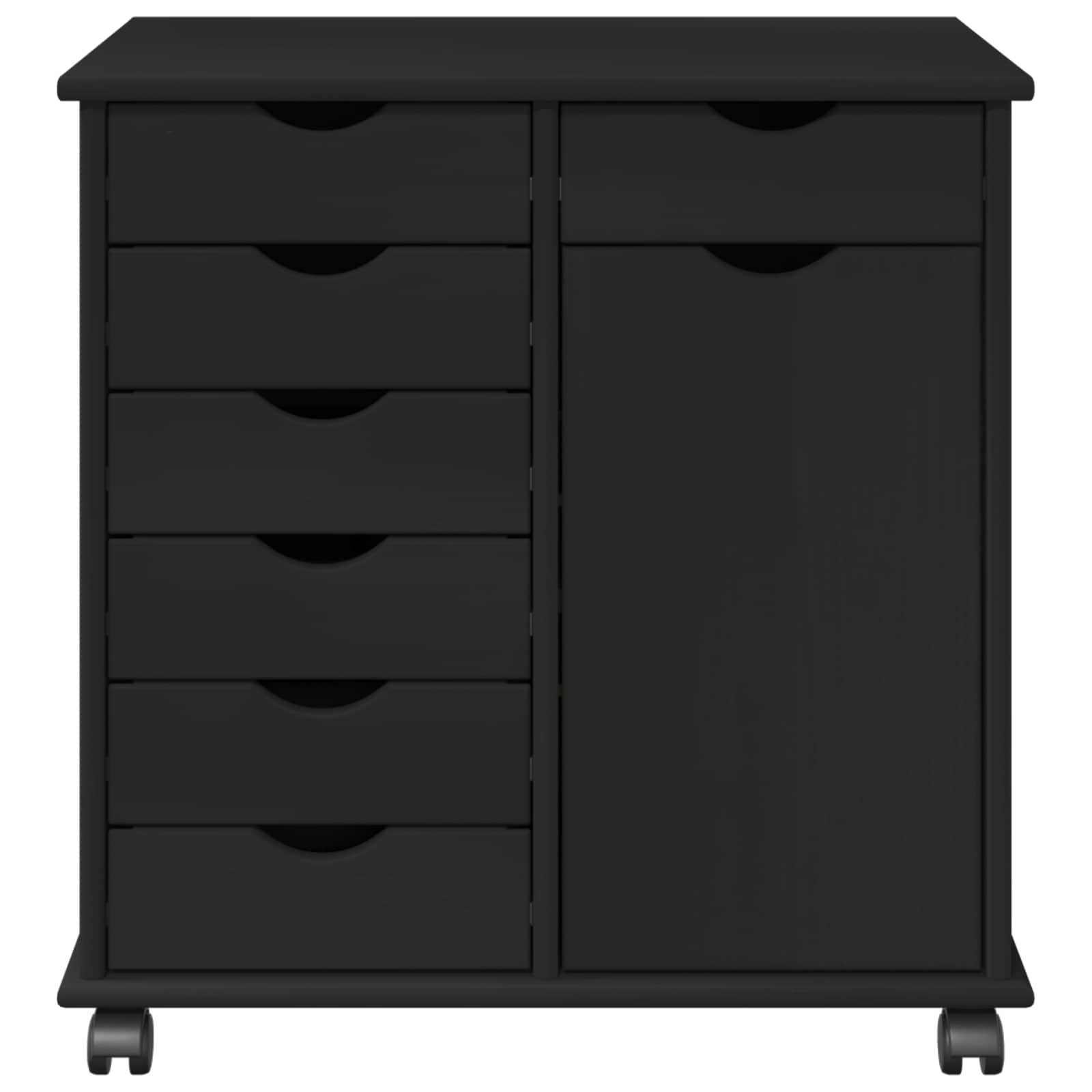 Ratuotas kabinetas su ratu Juoda 63,5 x 39 x 65,5 cm