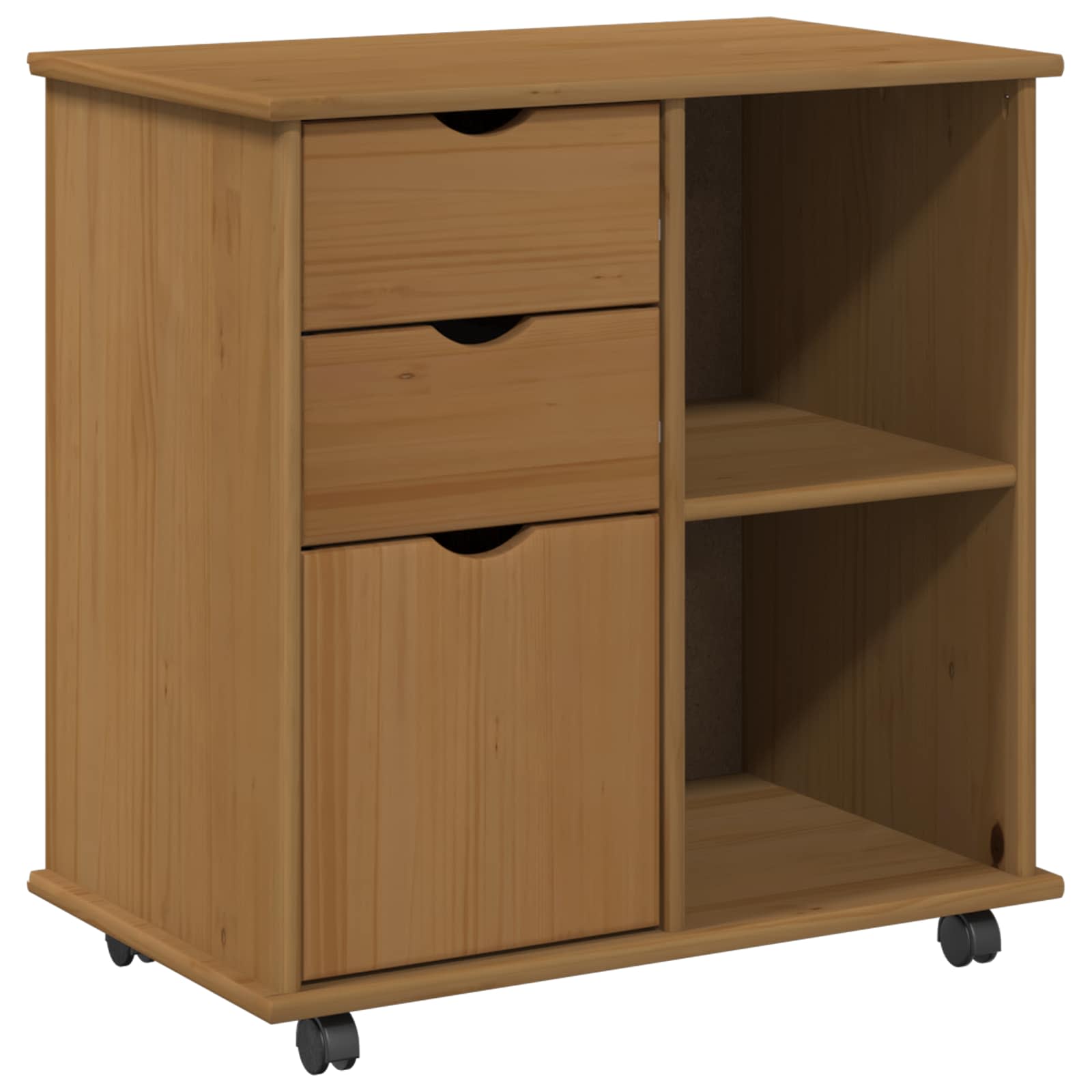 Ratuota kumode ar riteni Medus brūna 63,5 x 39 x 65,5 cm