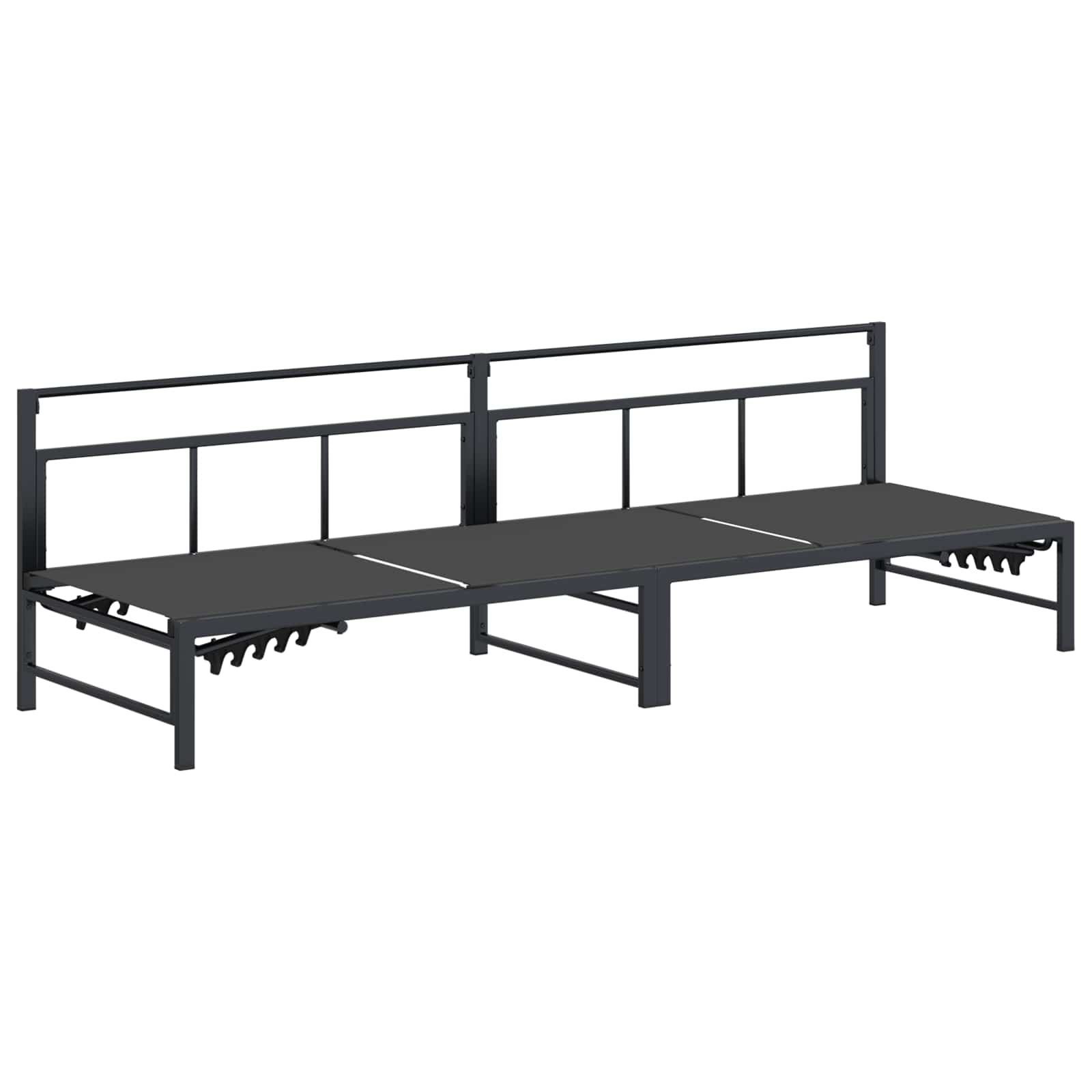 Saulės gultas Juodas 200 x 62 x 59,5 cm Tekstilenas