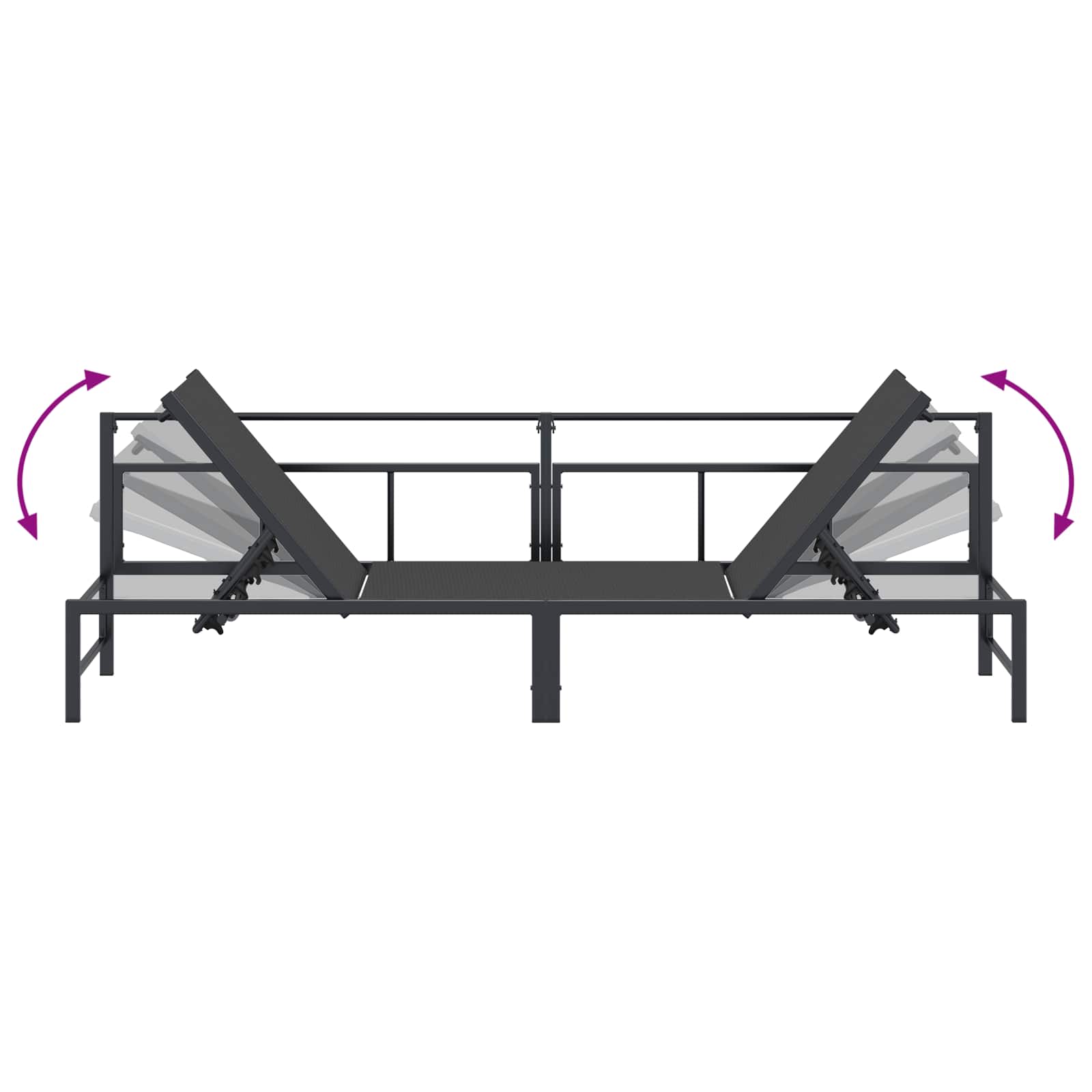 Saulės gultas Juodas 200 x 62 x 59,5 cm Tekstilenas