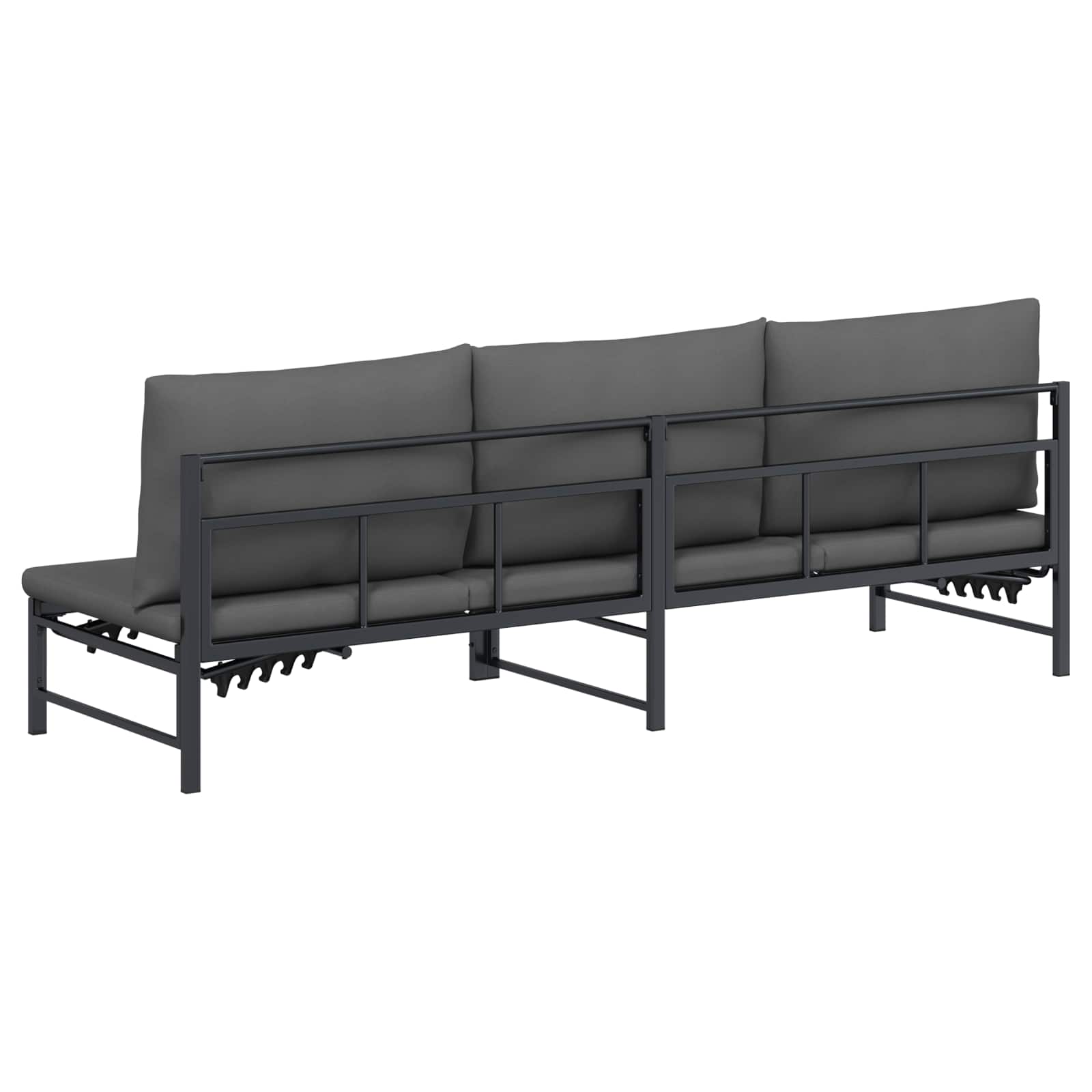 3 asmenų saulės gultas Juodas 200 x 62 x 59,5 cm Tekstilenas