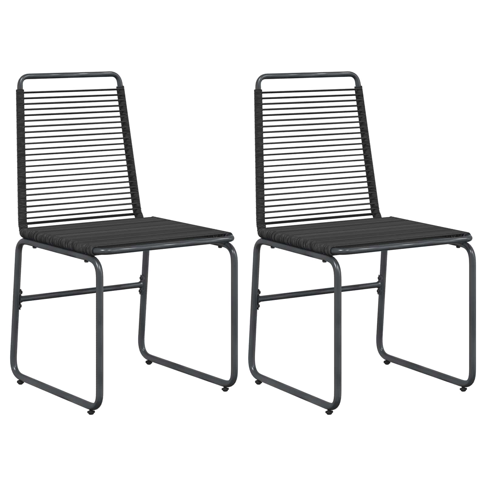 Sodo kėdės 2 pcs Juodas 48 x 55 x 89,5 cm Ratanas