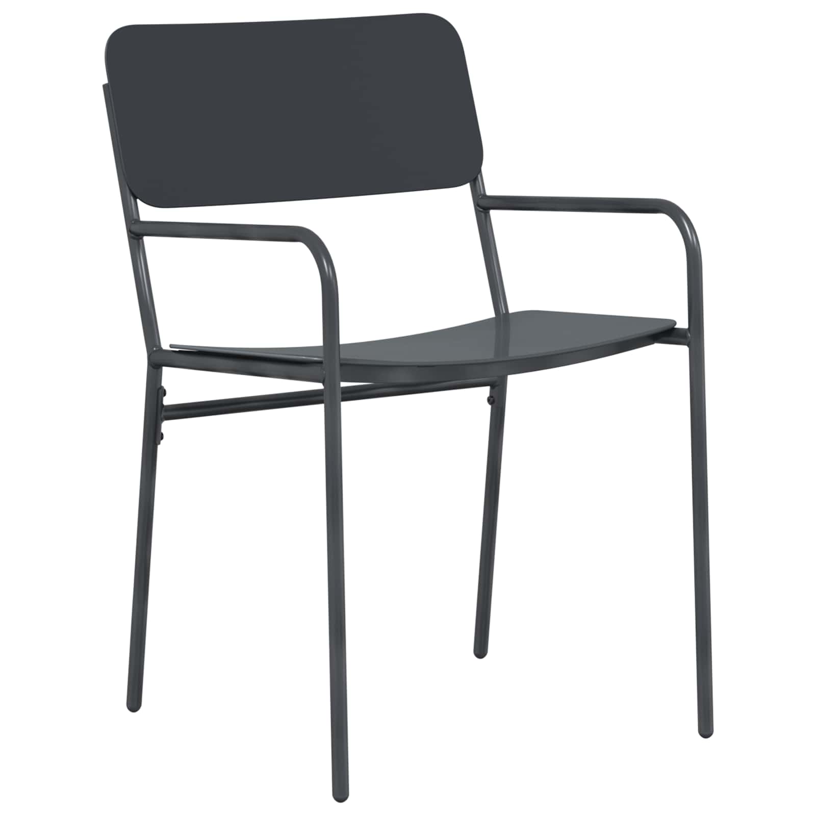 Sodo kėdės 2 pcs Antracitas 51 x 55 x 81 cm Plienas