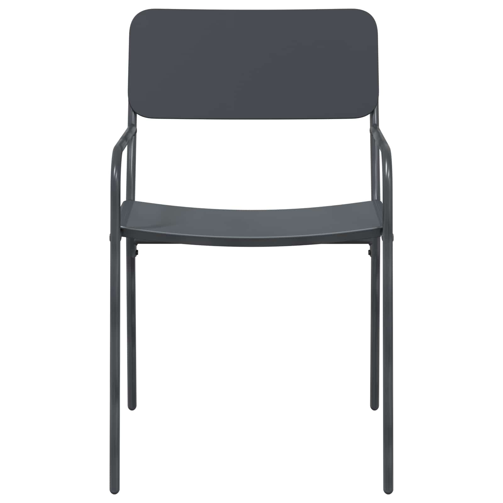 Sodo kėdės 2 pcs Antracitas 51 x 55 x 81 cm Plienas