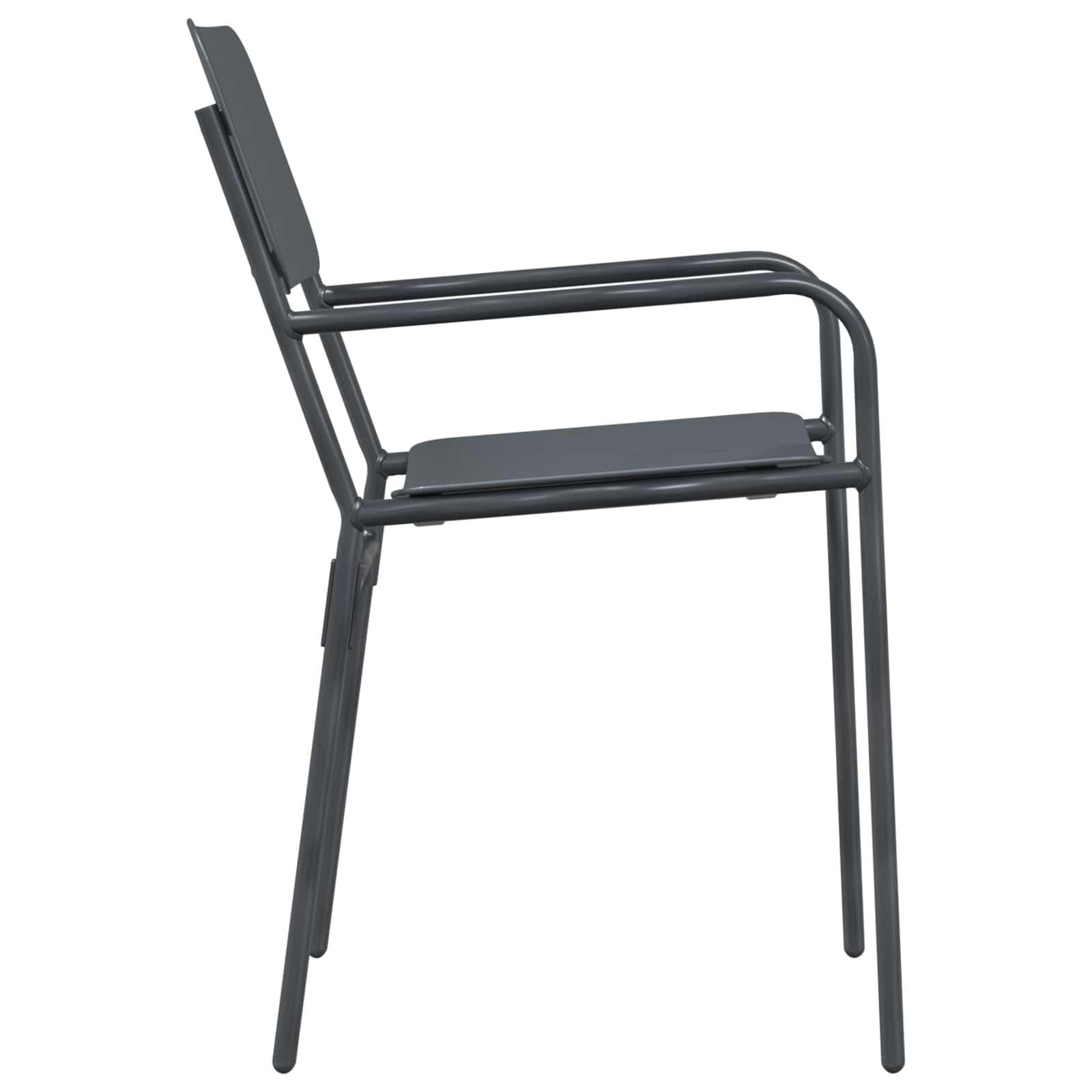 Sodo kėdės 2 pcs Antracitas 51 x 55 x 81 cm Plienas