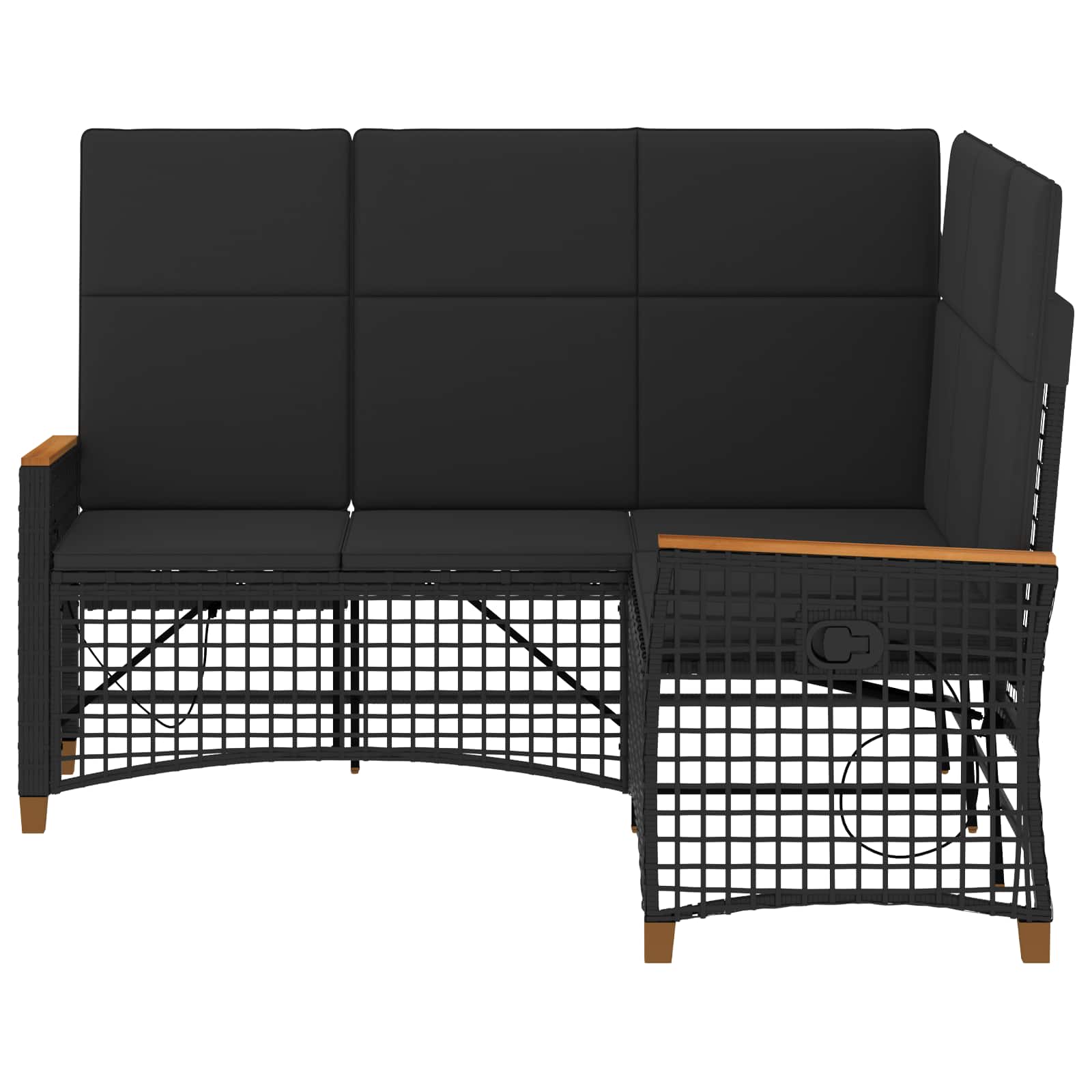 Sodo reguliuojamos sofos komplektas Juodas 164 x 164 x 112 cm